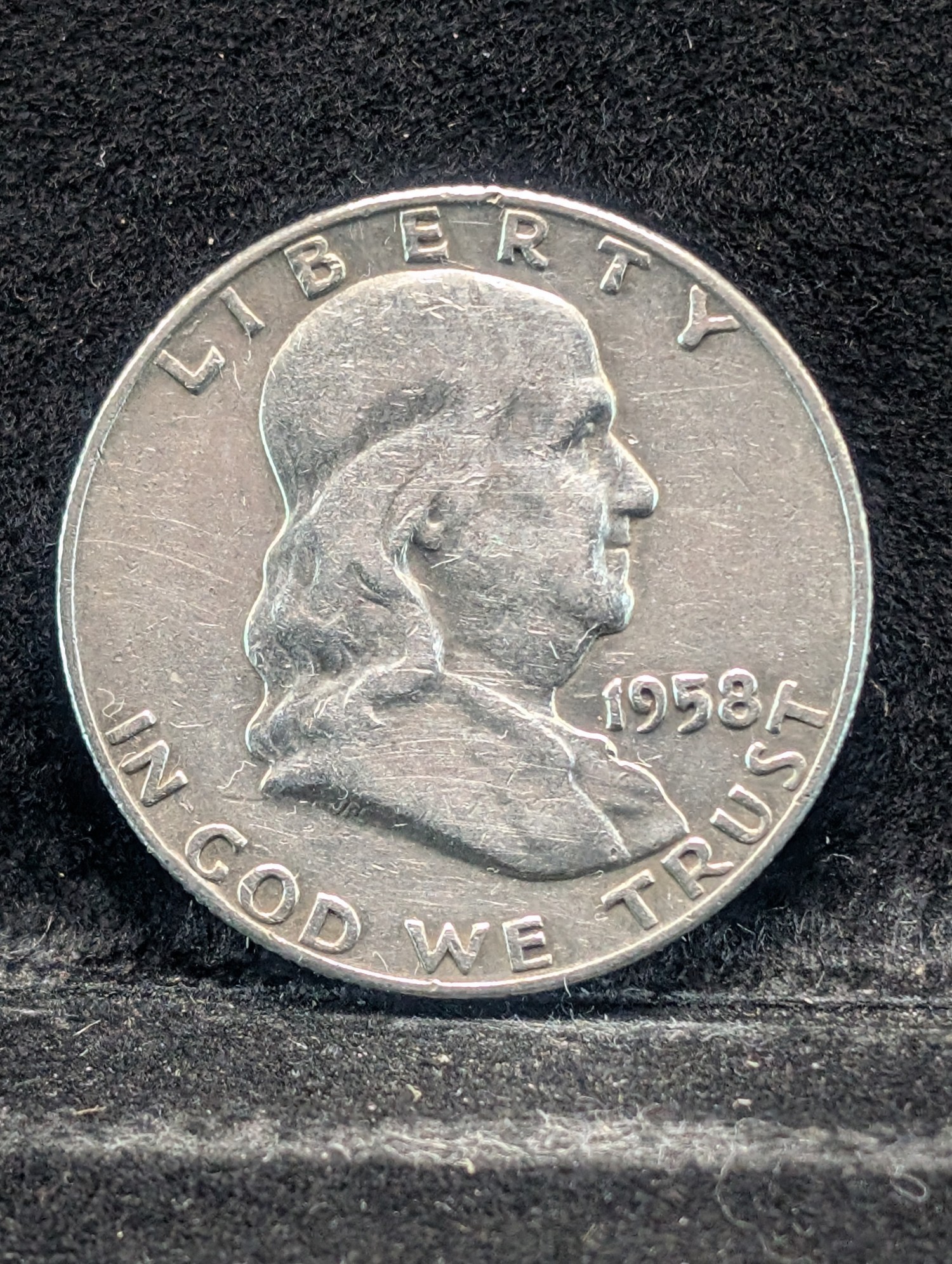 1958-D Franklin Half Dollar, 68 Years old, 90% Silver