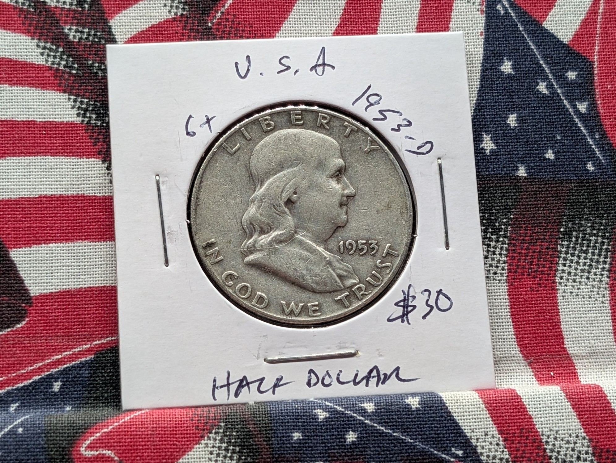 1953-D Franklin Half Dollar, 90% Silver - Pre Vietnam War Era!