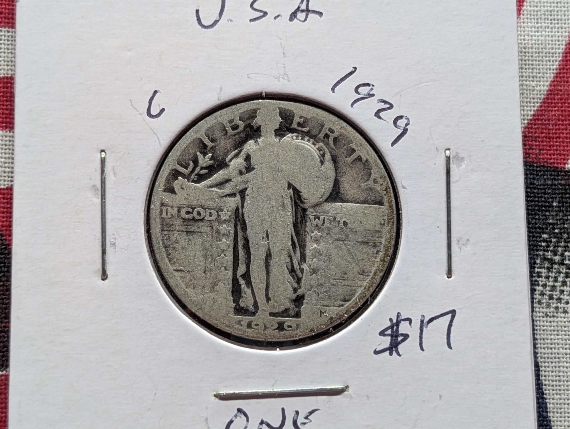 1929 Standing Liberty Quarter, 90% Silver - 97 Years Old!