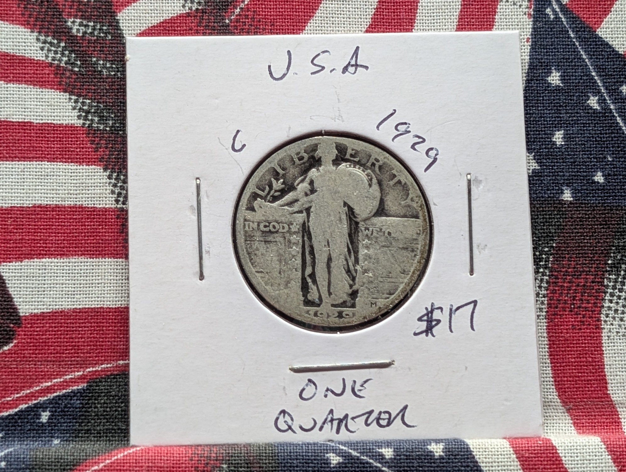 1929 Standing Liberty Quarter, 90% Silver - 97 Years Old!