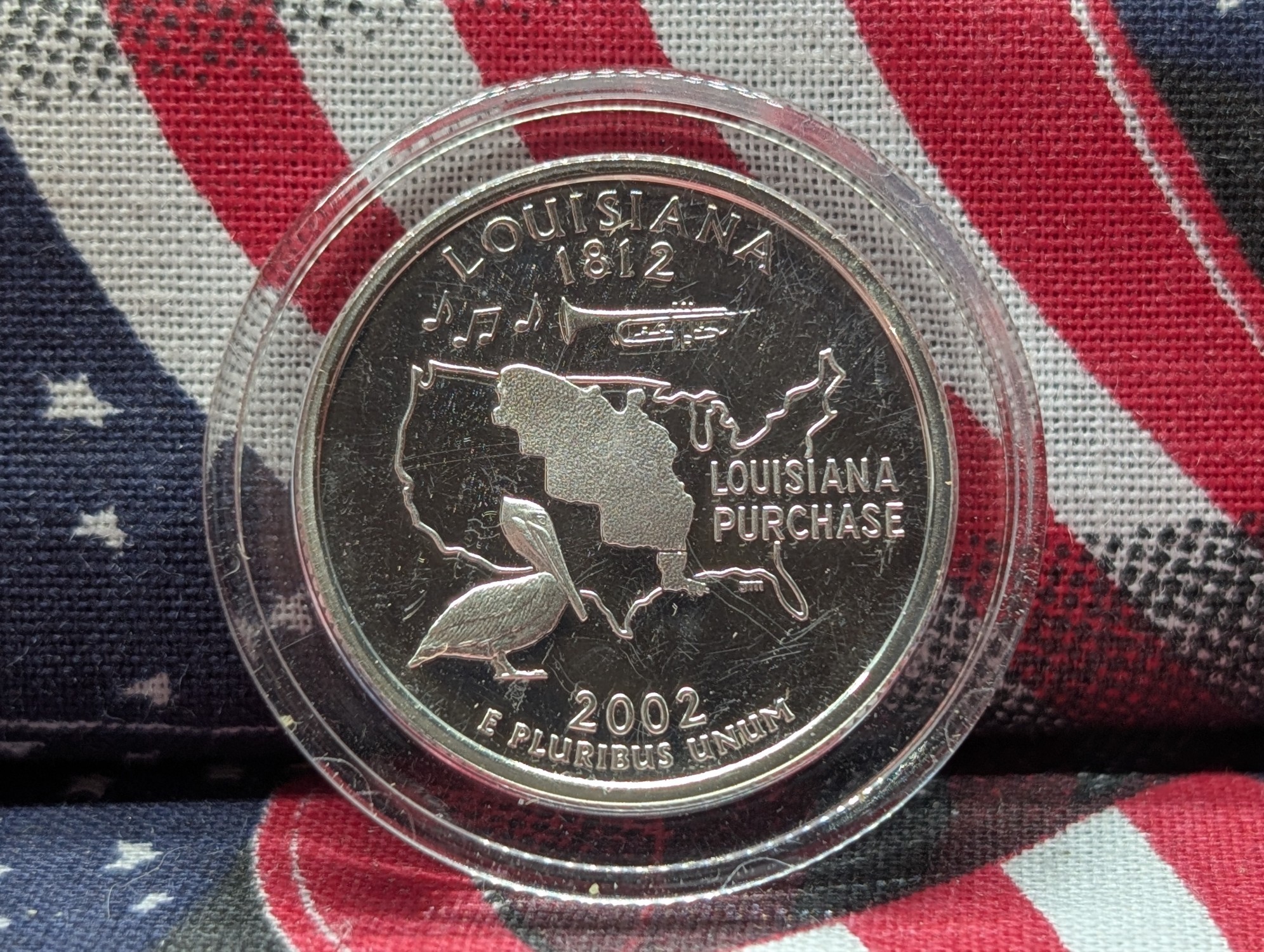 2002-S Proof Washington 90% Silver Quarter - Louisiana
