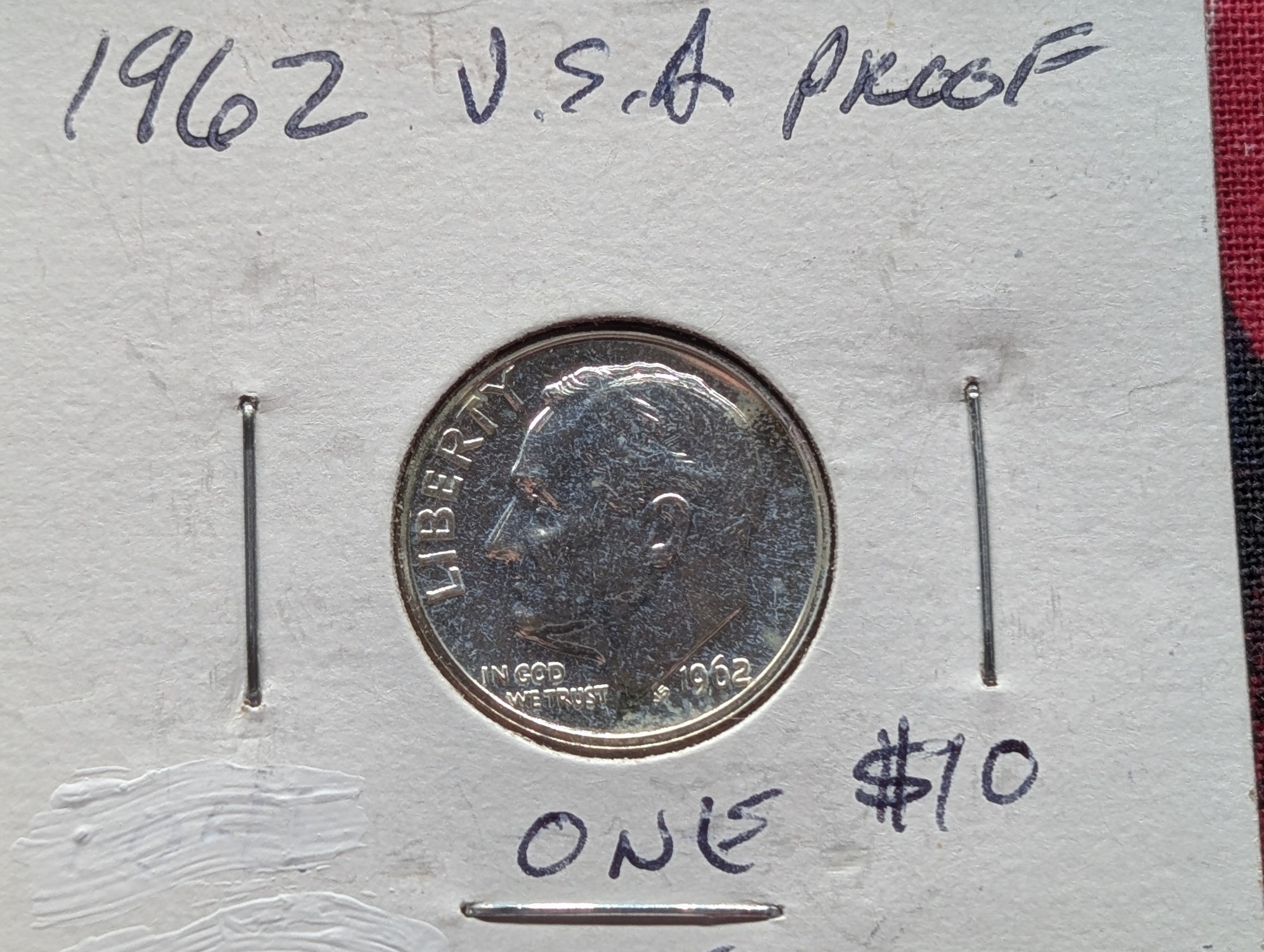 1962 Proof Roosevelt Dime, 90% Silver