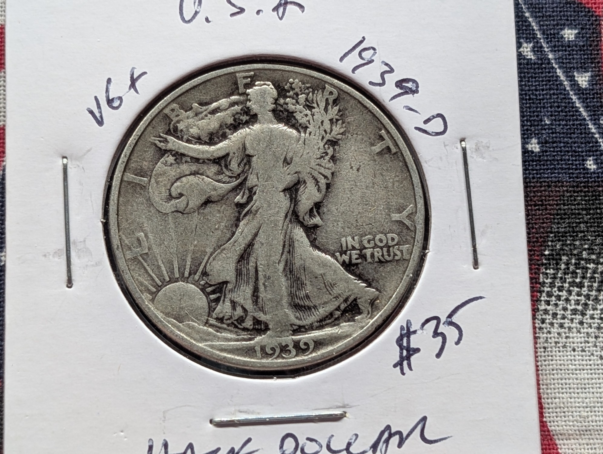 1939-D Walking Liberty Half Dollar, 90% Silver - Pre-WWII Era!