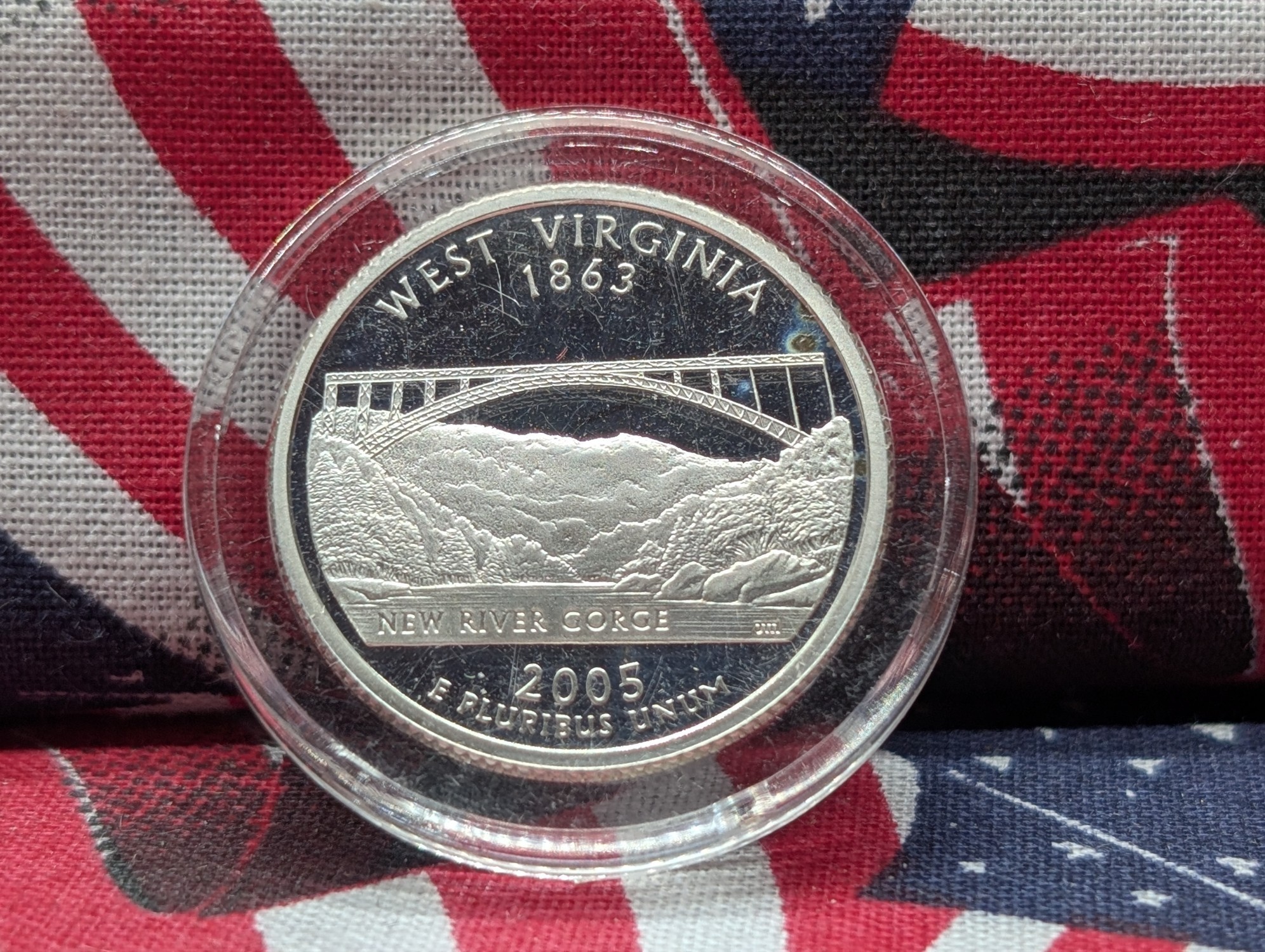 2005-S Proof Washington 90% Silver Quarter - West Virginia