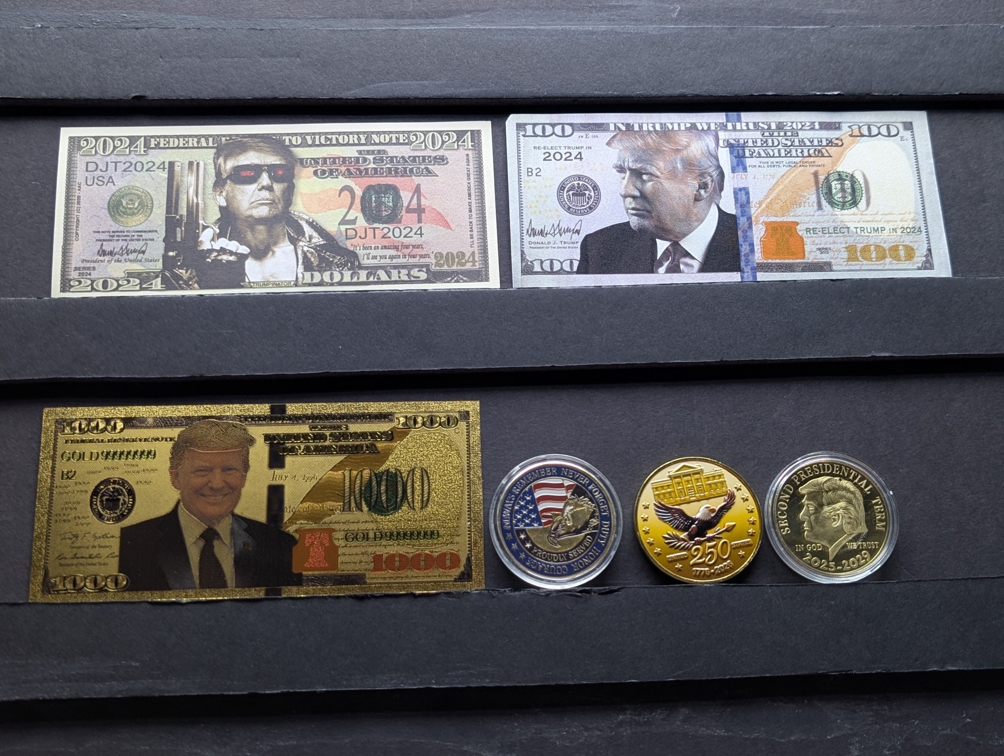 2024 Donald Trump Novelty Collectibles - Donald Trump Notes & Coins/Rounds - No Melt/Face Value