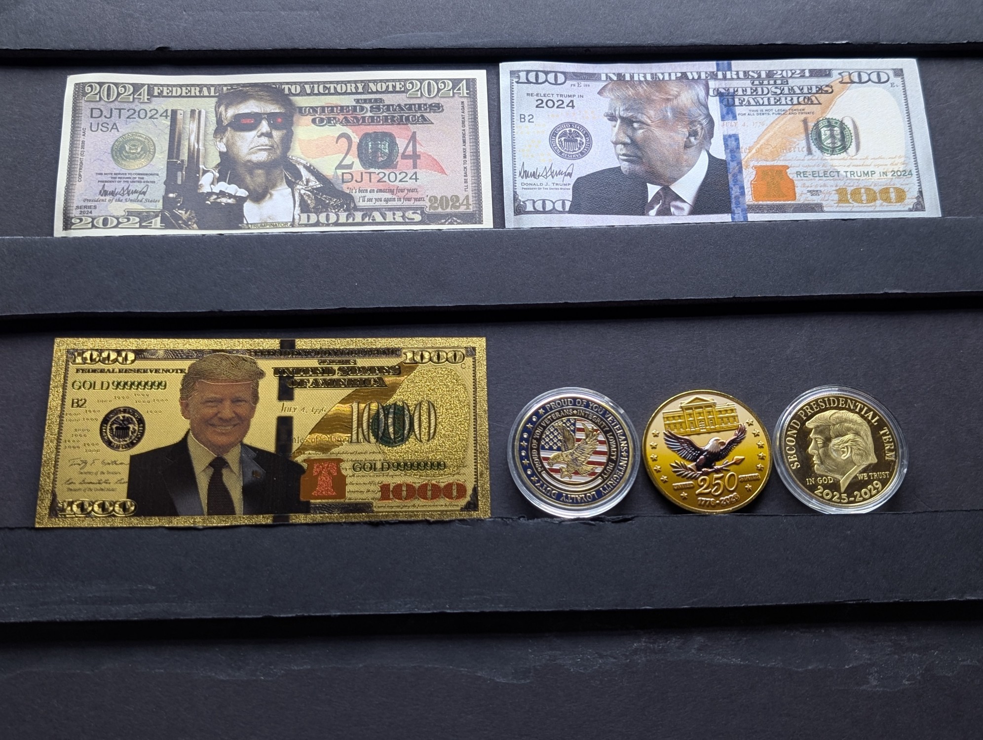 2024 Donald Trump Novelty Collectibles - Donald Trump Notes & Coins/Rounds - No Melt/Face Value