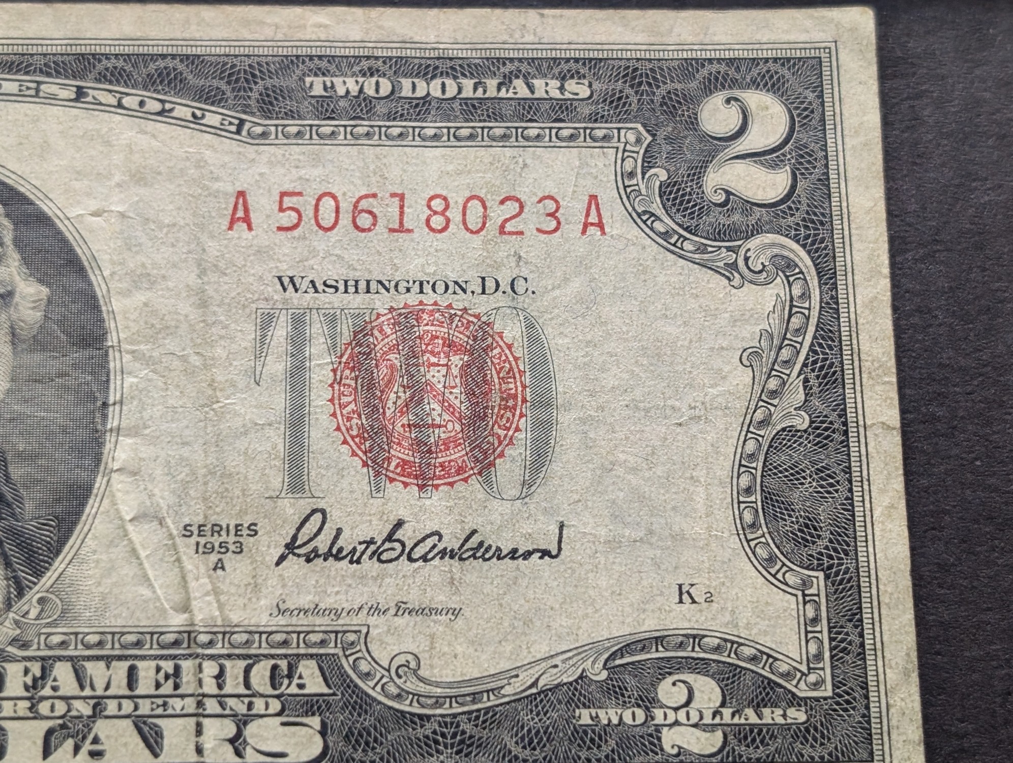 1953 A Series $2 Red Seal United States Note