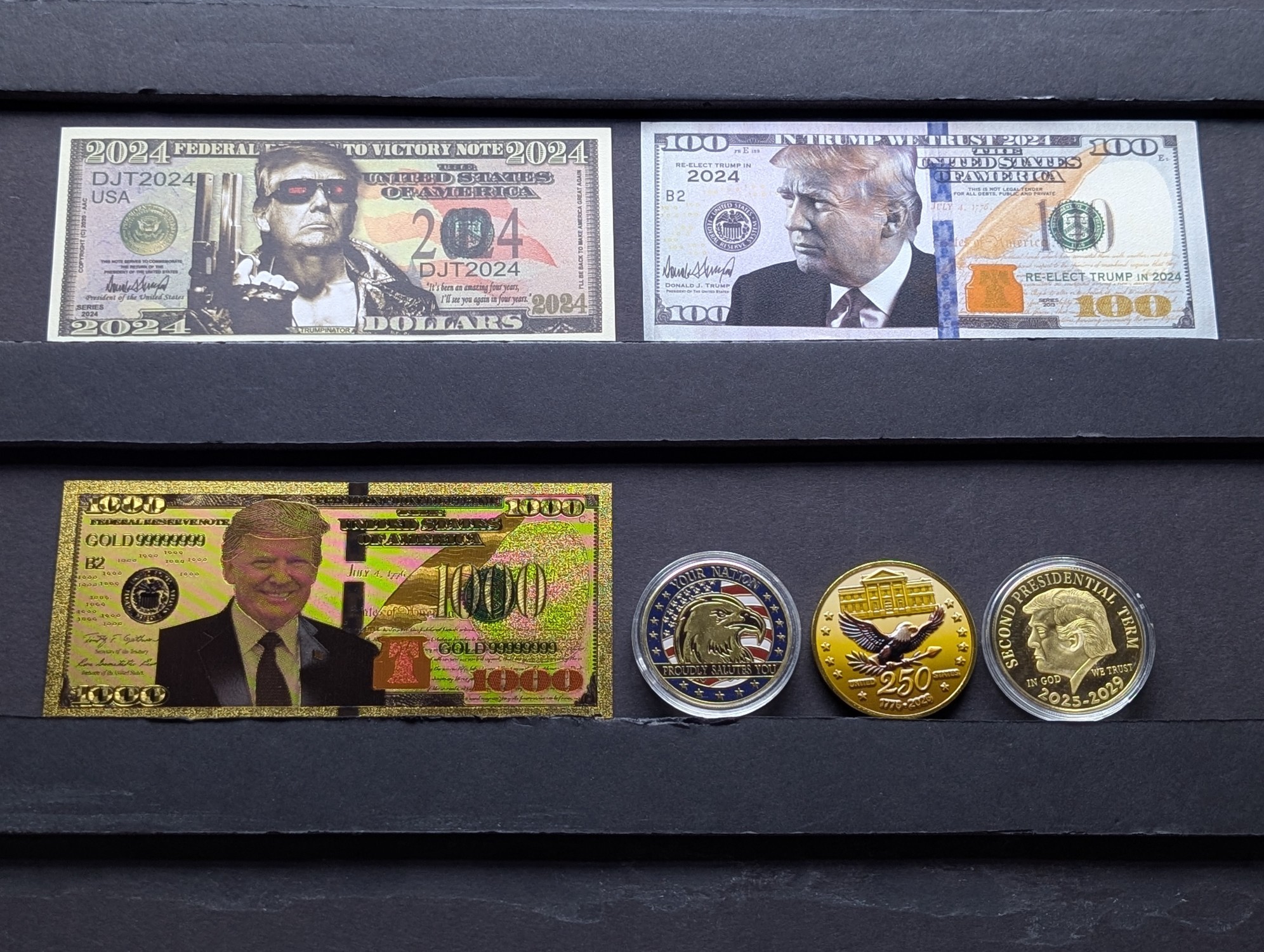 2024 Donald Trump Novelty Collectibles - Donald Trump Notes & Coins/Rounds - No Melt/Face Value