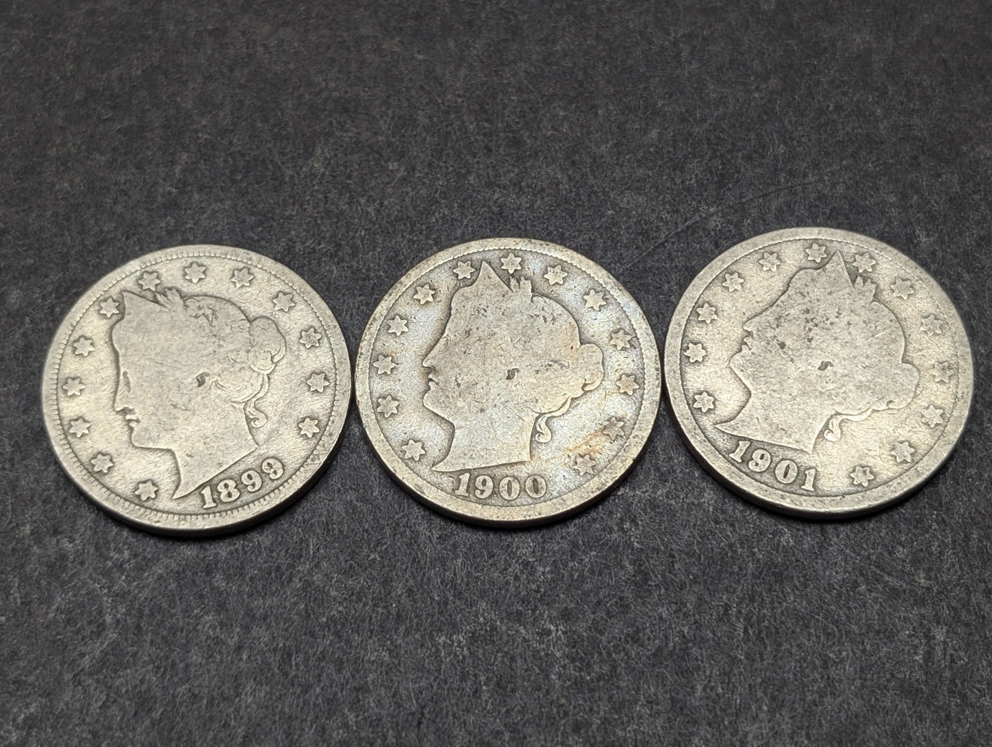 1899-1903 Liberty Head V Nickels - Consecutive Dates