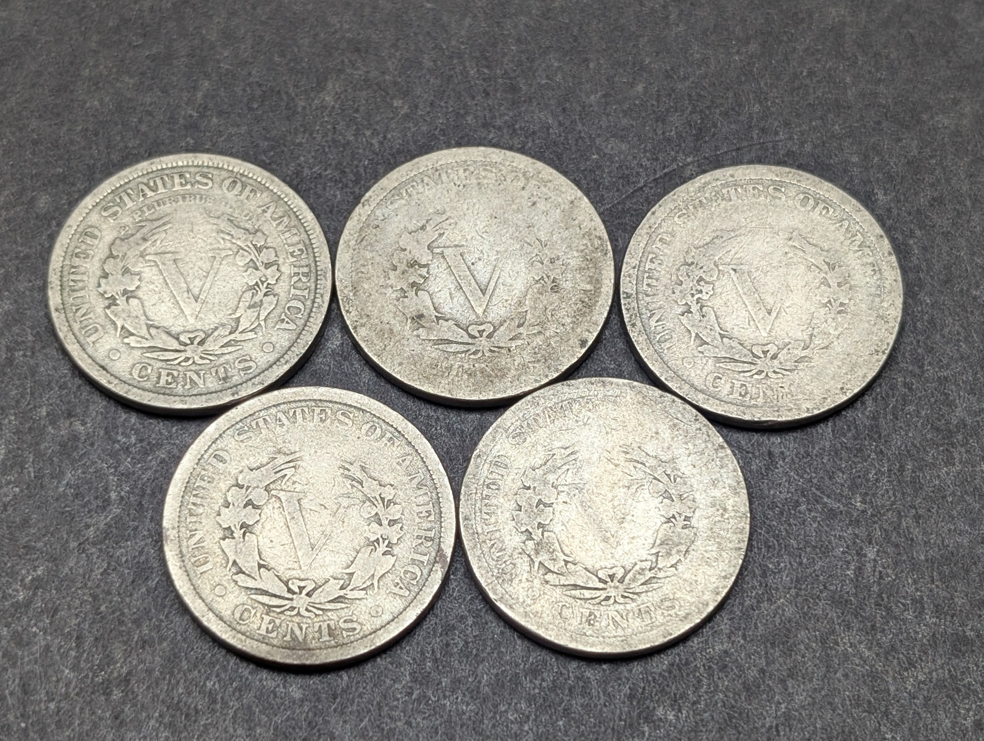 1899-1903 Liberty Head V Nickels - Consecutive Dates