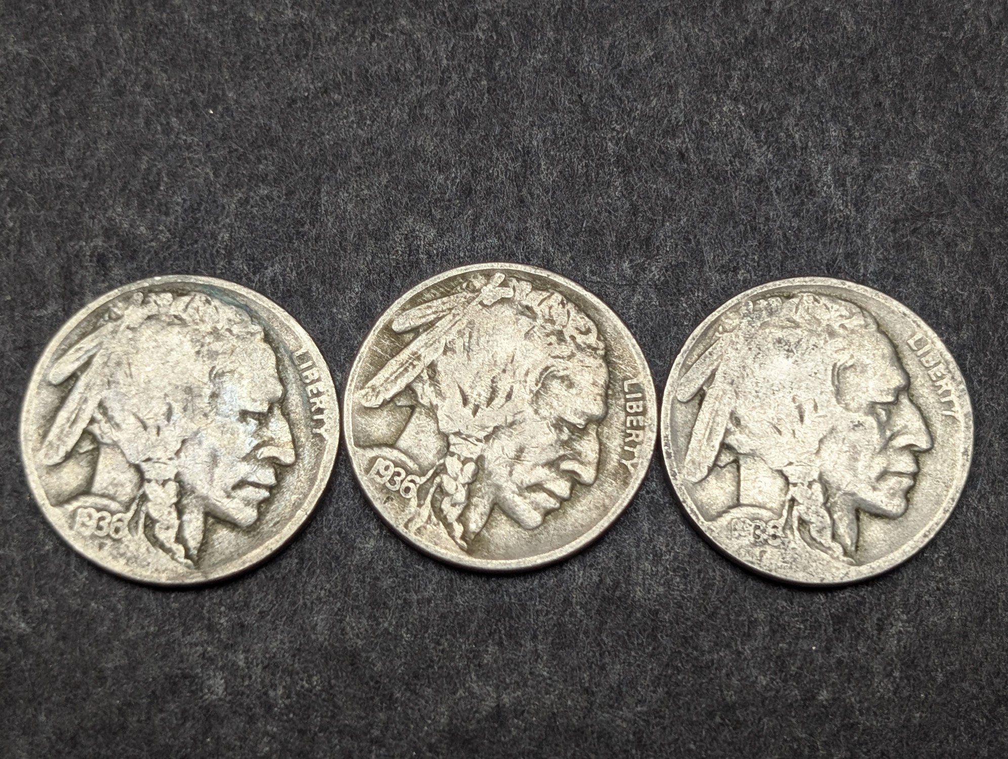 (6) 1936-D Indian Head Buffalo Nickels