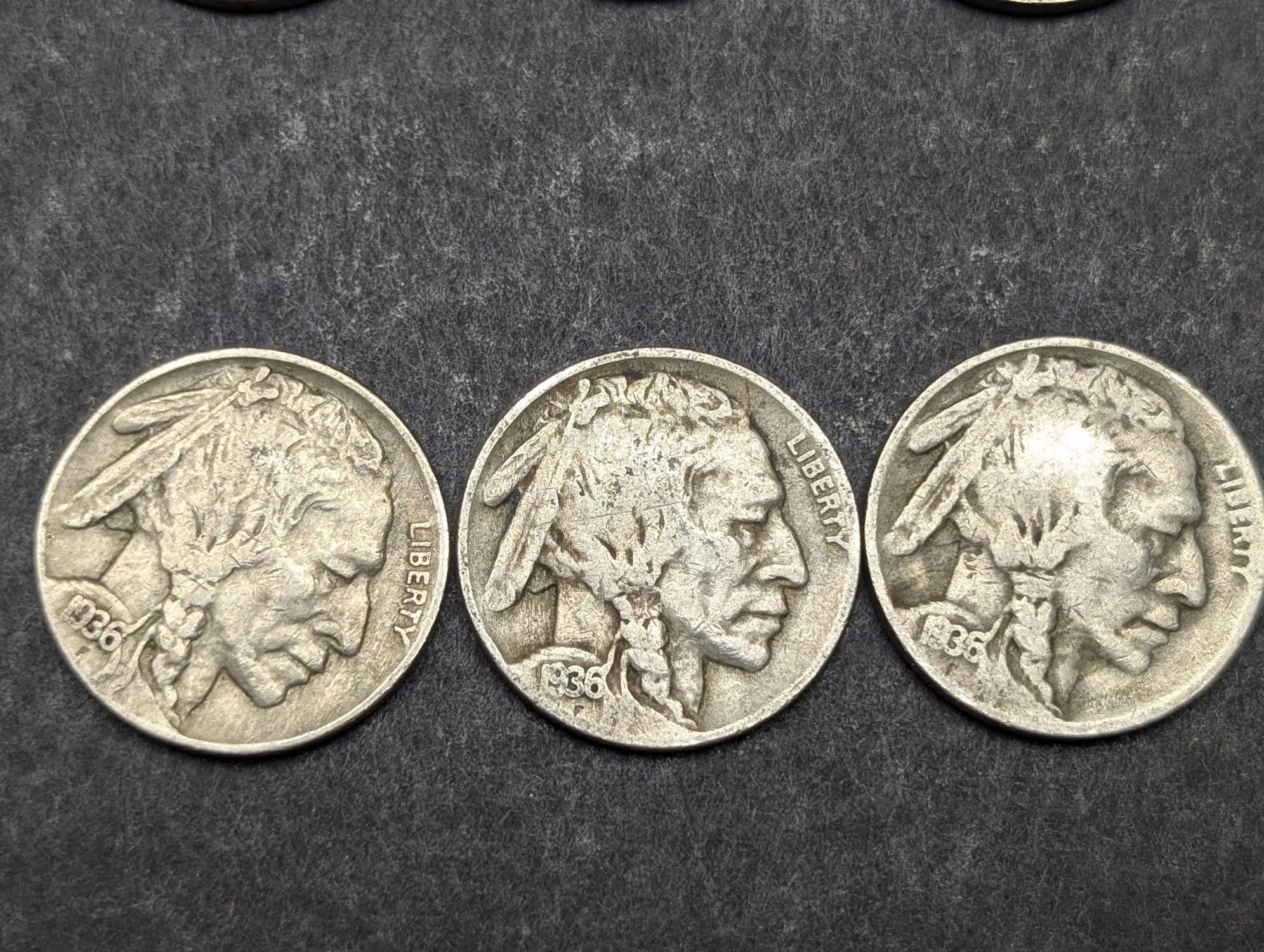 (6) 1936-D Indian Head Buffalo Nickels