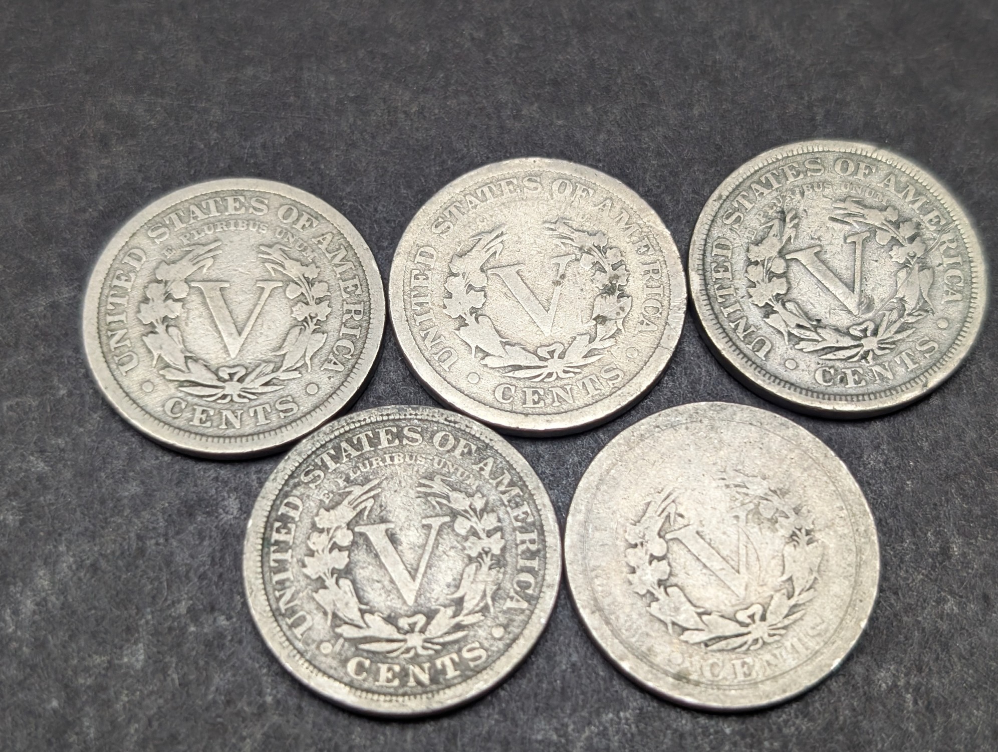 1898-1902 Liberty Head V Nickels - Consecutive Dates