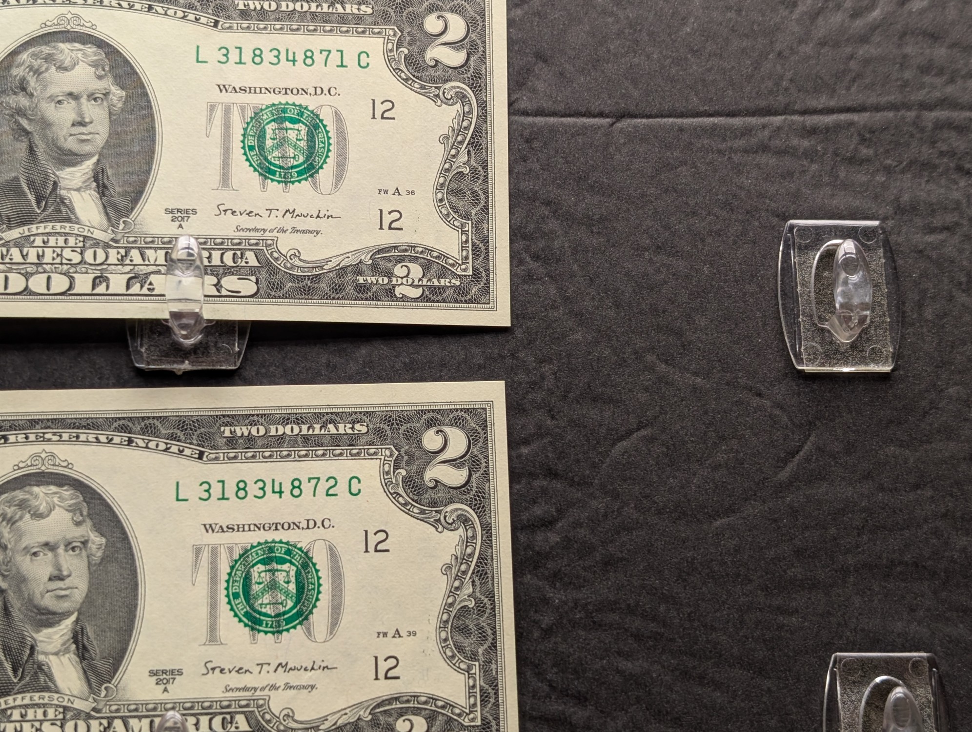 (5) 2017-A Series $2 Bills W/ Consecutive Serial Numbers