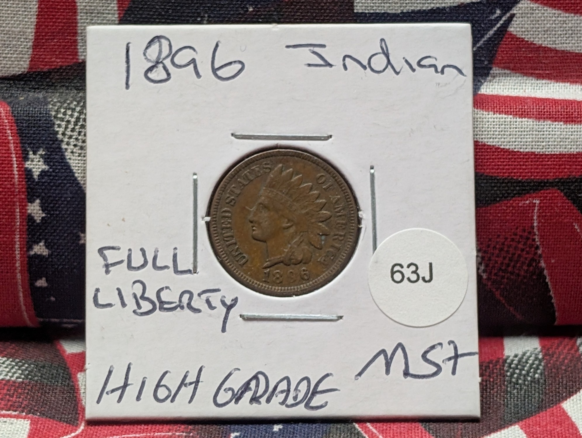 1896 Indian Head Cent - Full Liberty - High Grade Coin - MS++
