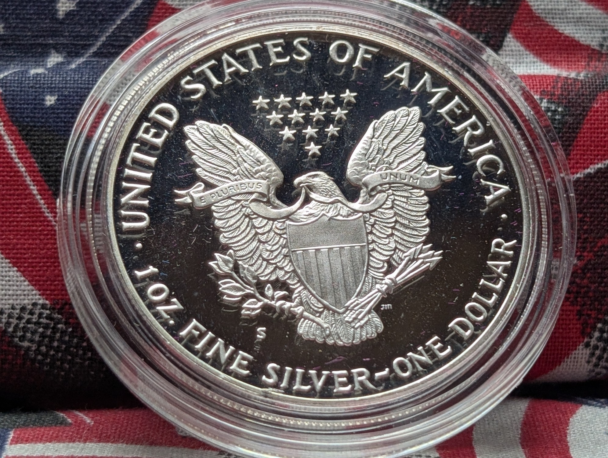 1987-S Proof American Silver Eagle 1 Troy Oz. .999 Silver in OGP w/ COA