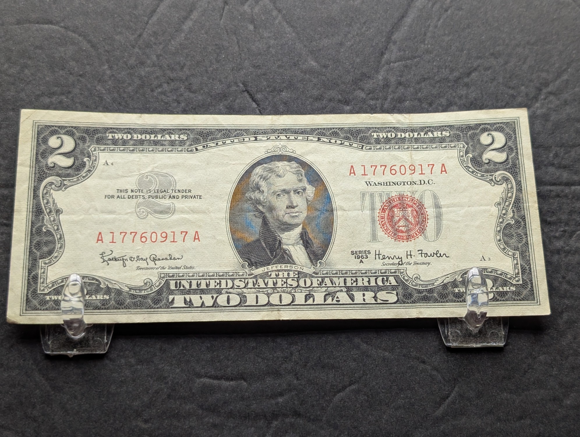 1963 A Series $2 Red Seal United States Note