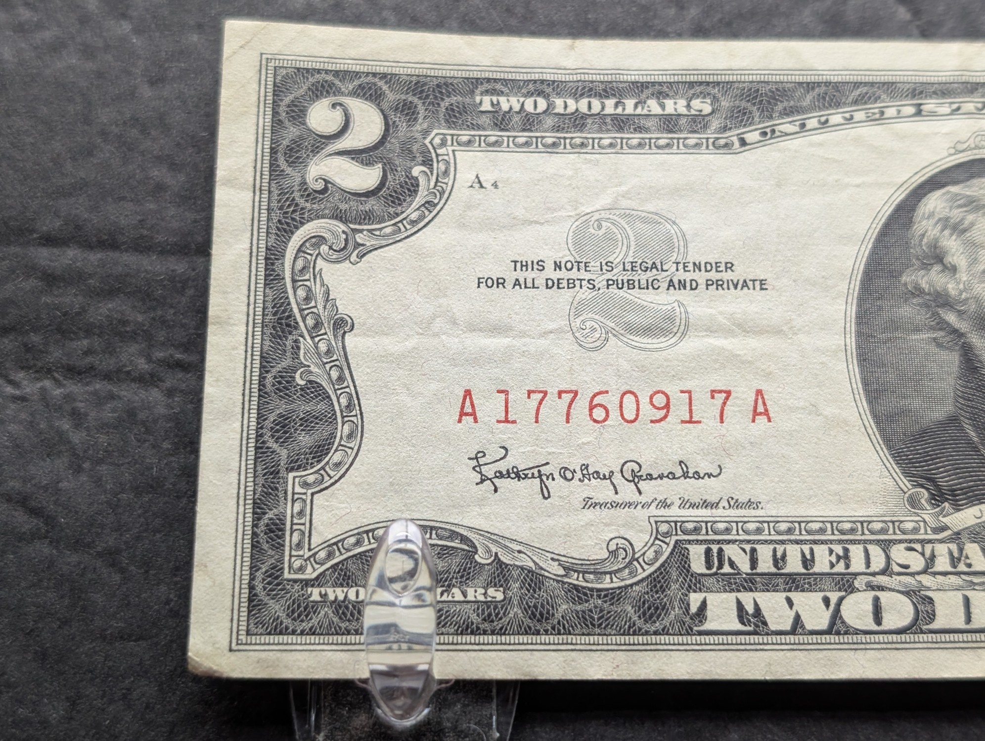 1963 A Series $2 Red Seal United States Note