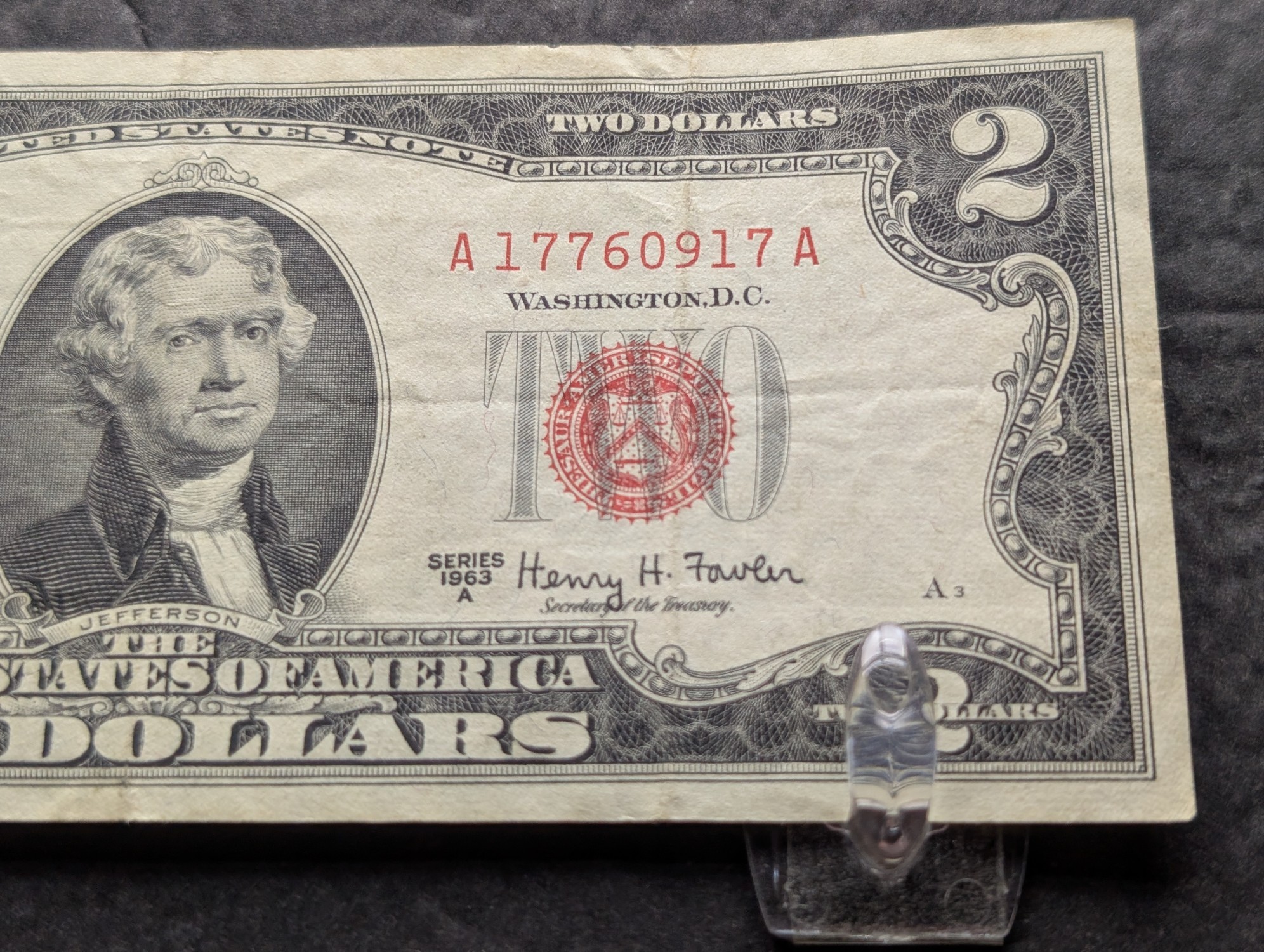 1963 A Series $2 Red Seal United States Note