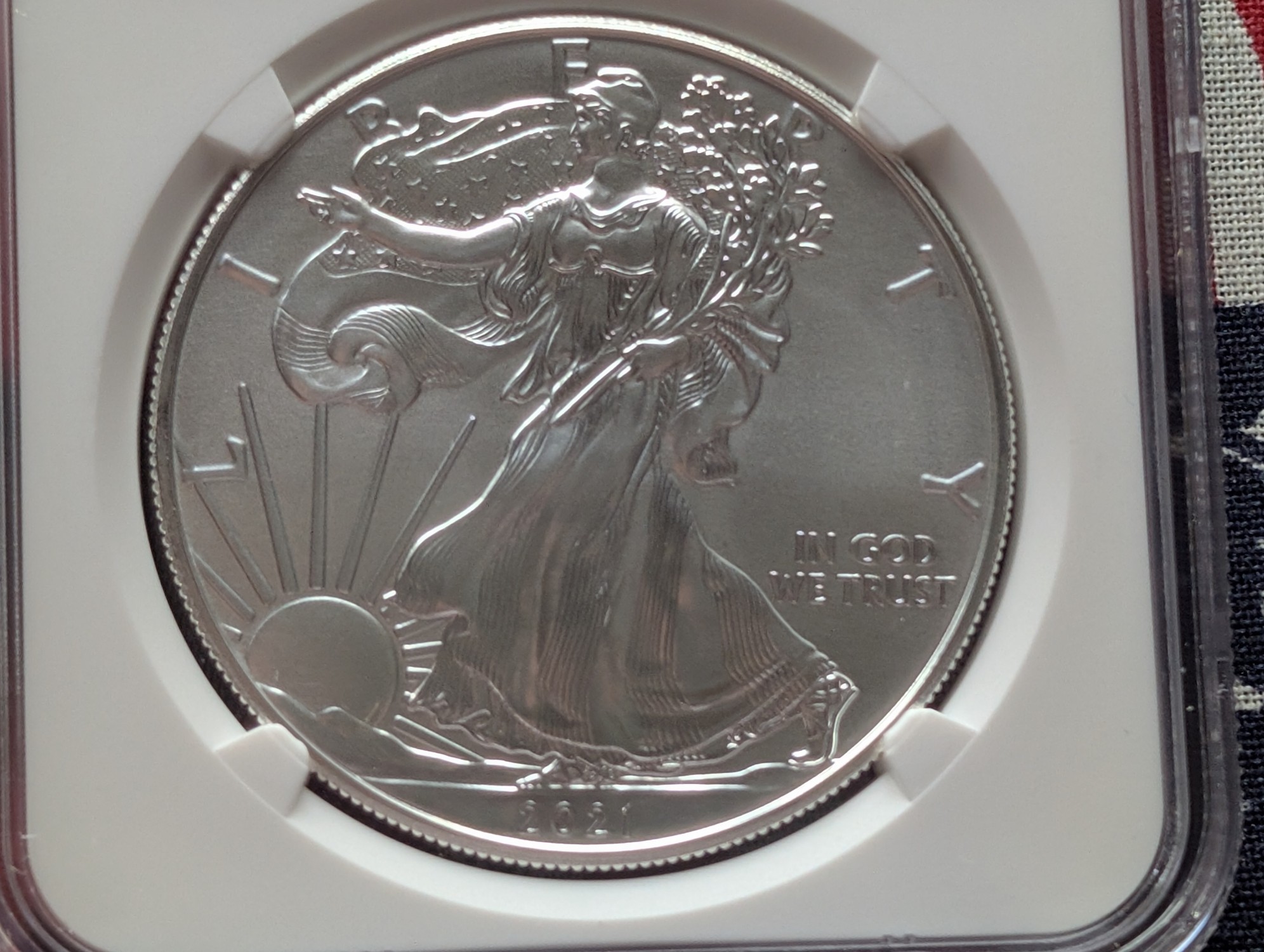 2021 American Silver Eagle T-1 Heraldic Eagle 1 Troy Oz. .999 Silver NGC MS 70 - U.S. State Series South Carolina #17 of 50
