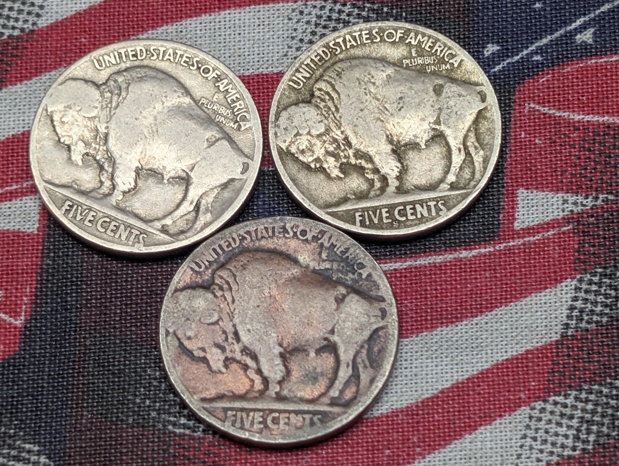 1928 P, D, & S Indian Head Buffalo Nickels
