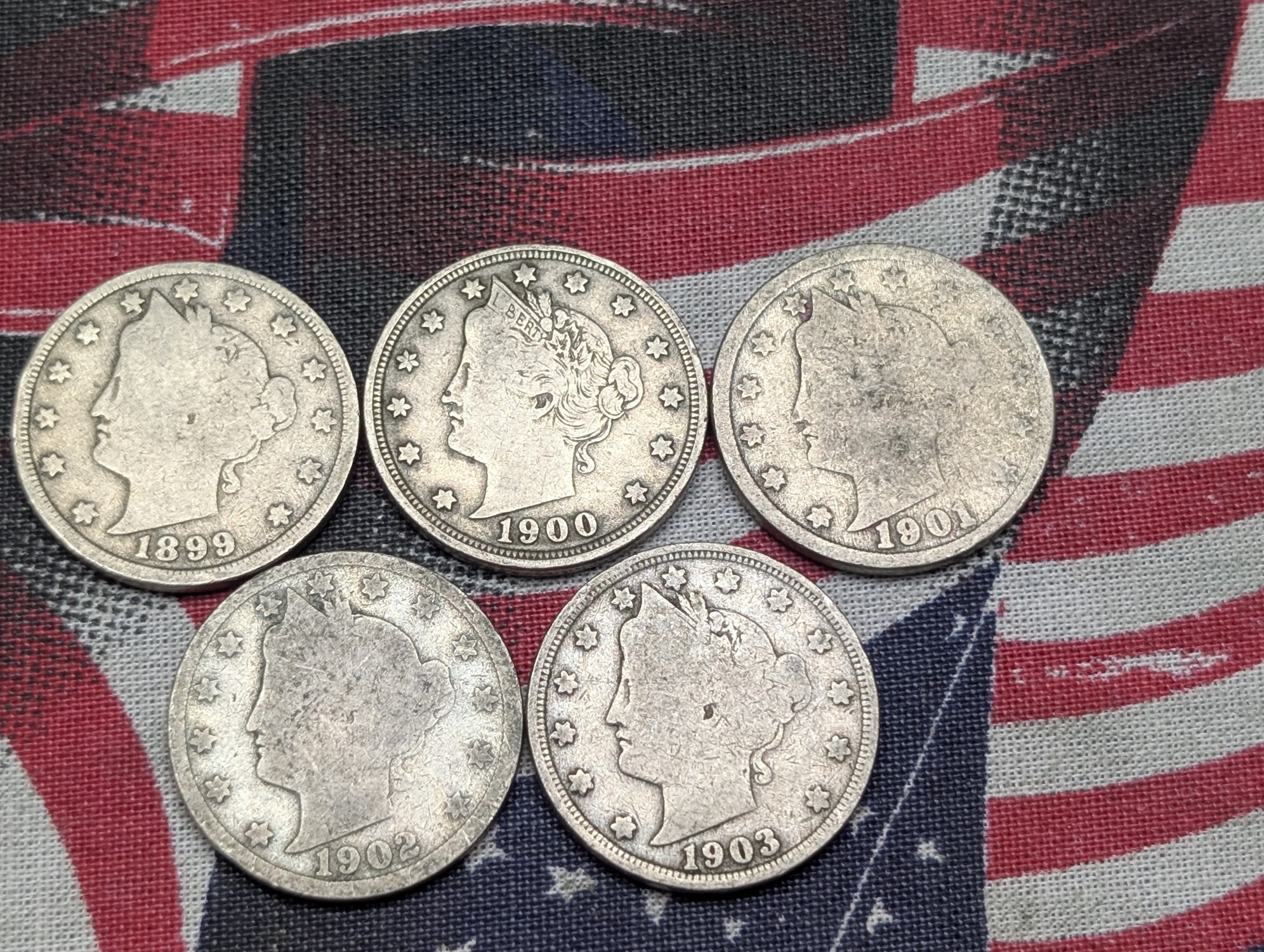 1899-1903 Liberty Head V Nickels - Consecutive Dates