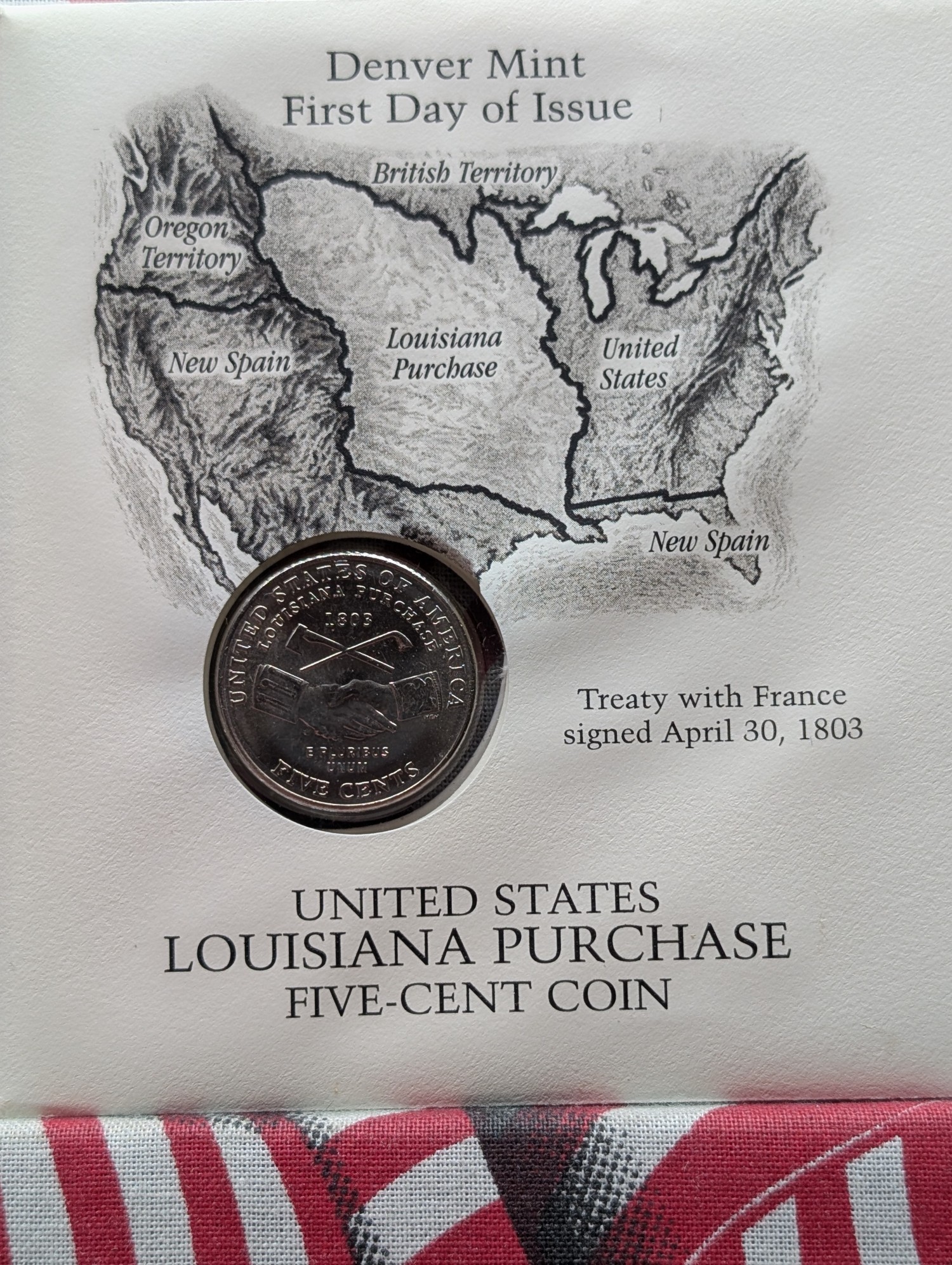 2004-D Louisiana Purchase Jefferson Nickel With First Day Cachet
