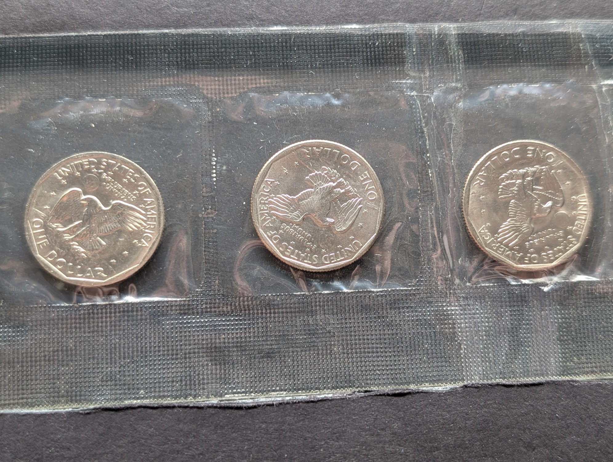 1980 P, D, & S Susan B. Anthony One Dollar Souvenir Set In OGP