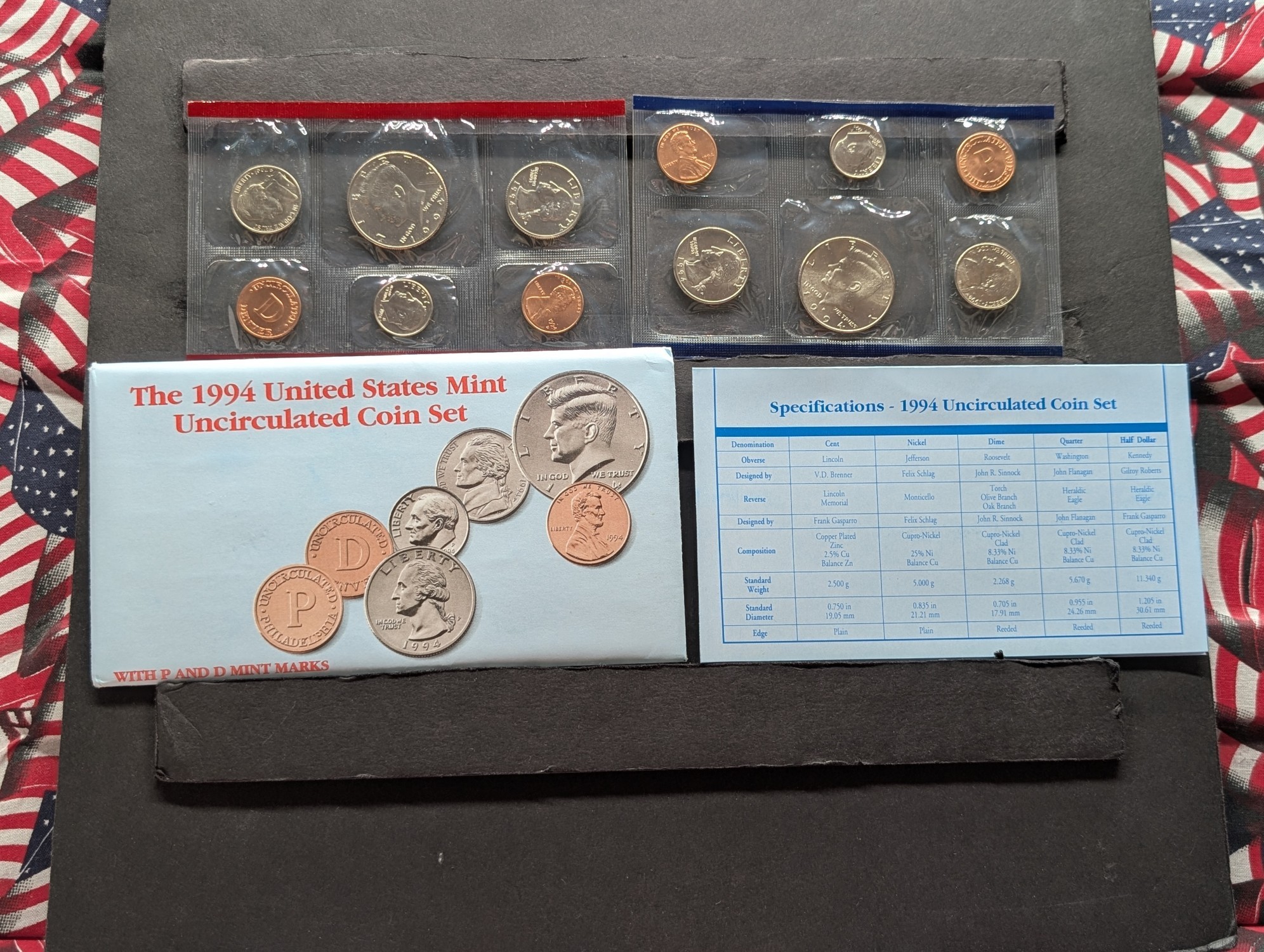 1994 P & D U.S. Mint Uncirculated Coin Set In OGP w/COA