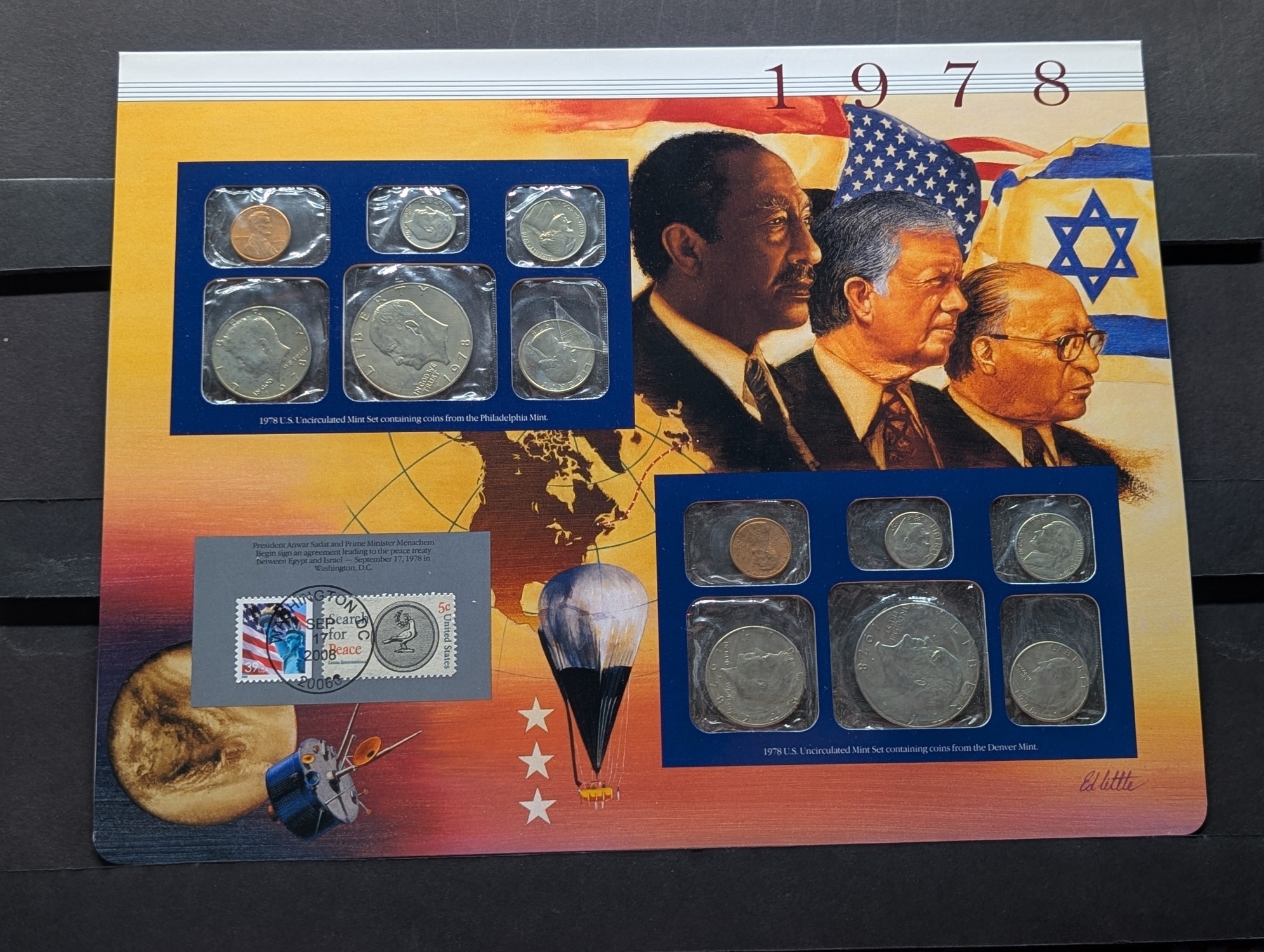 1978 P & D U.S. Uncirculated Mint Sets With Stamps