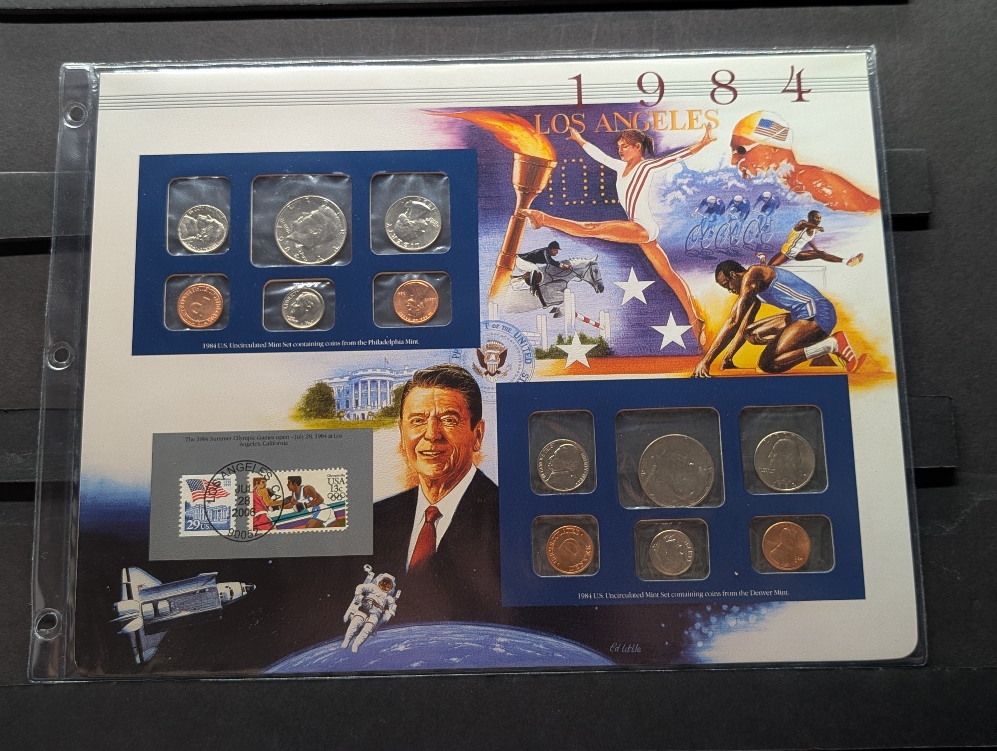 1984 P & D U.S. Uncirculated Mint Sets With Stamps