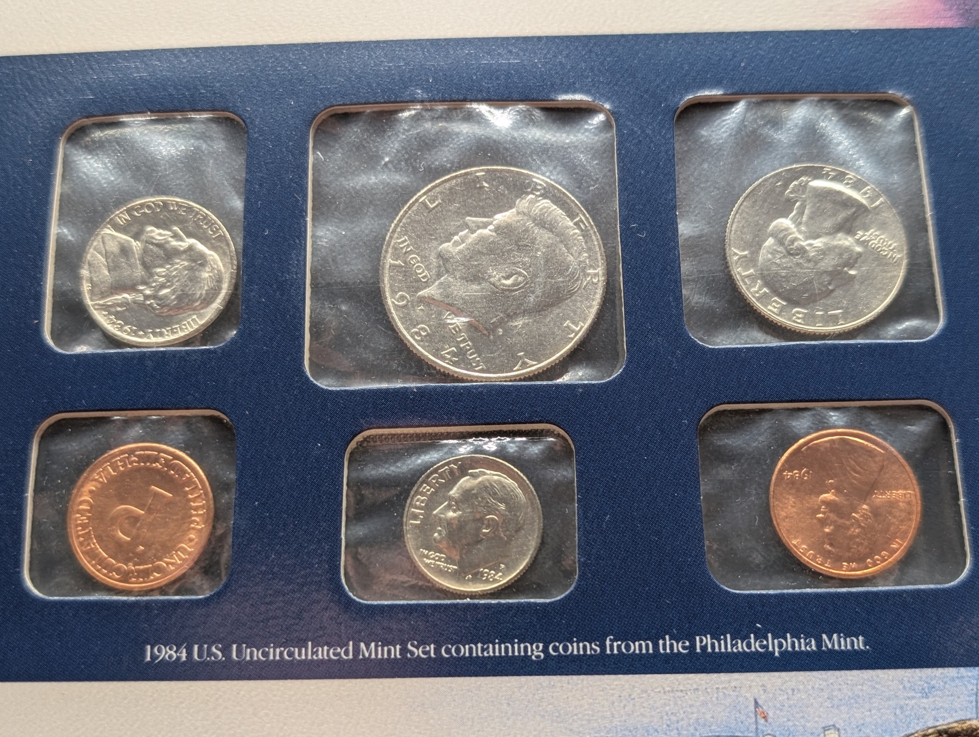 1984 P & D U.S. Uncirculated Mint Sets With Stamps