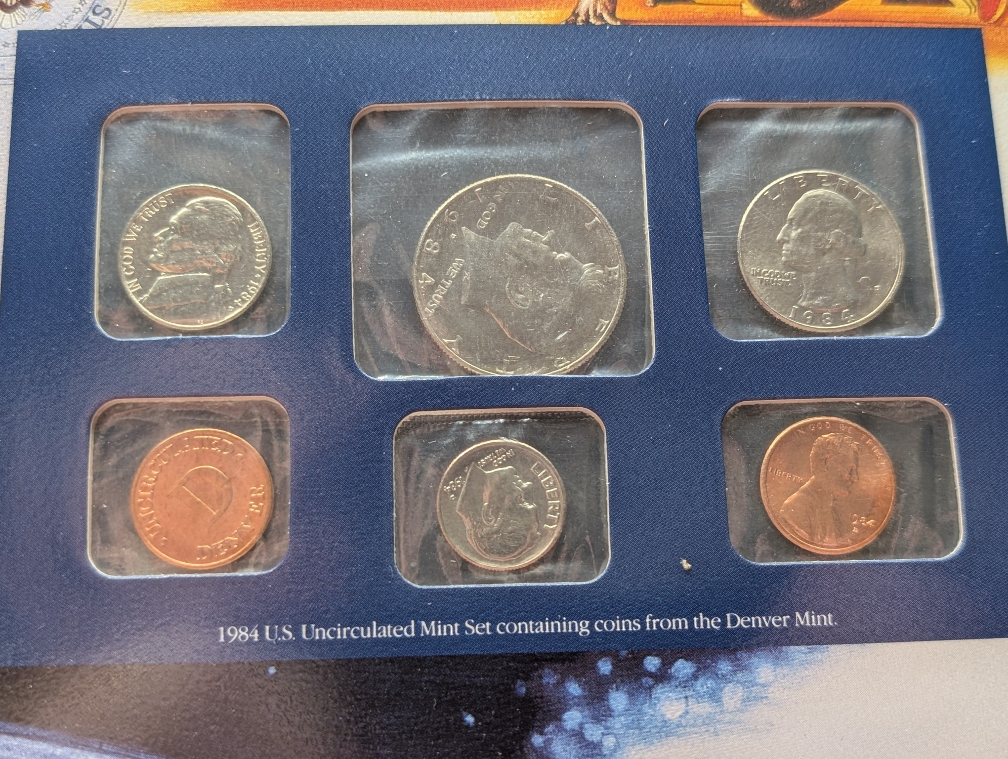 1984 P & D U.S. Uncirculated Mint Sets With Stamps