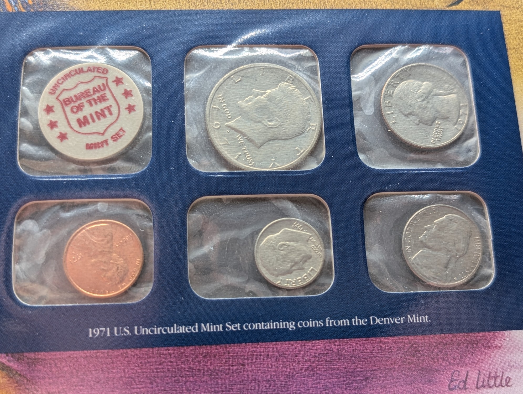 1971 P&D U.S. Uncirculated Mint Sets With Stamps - Includes "S" Mint Mark Cent