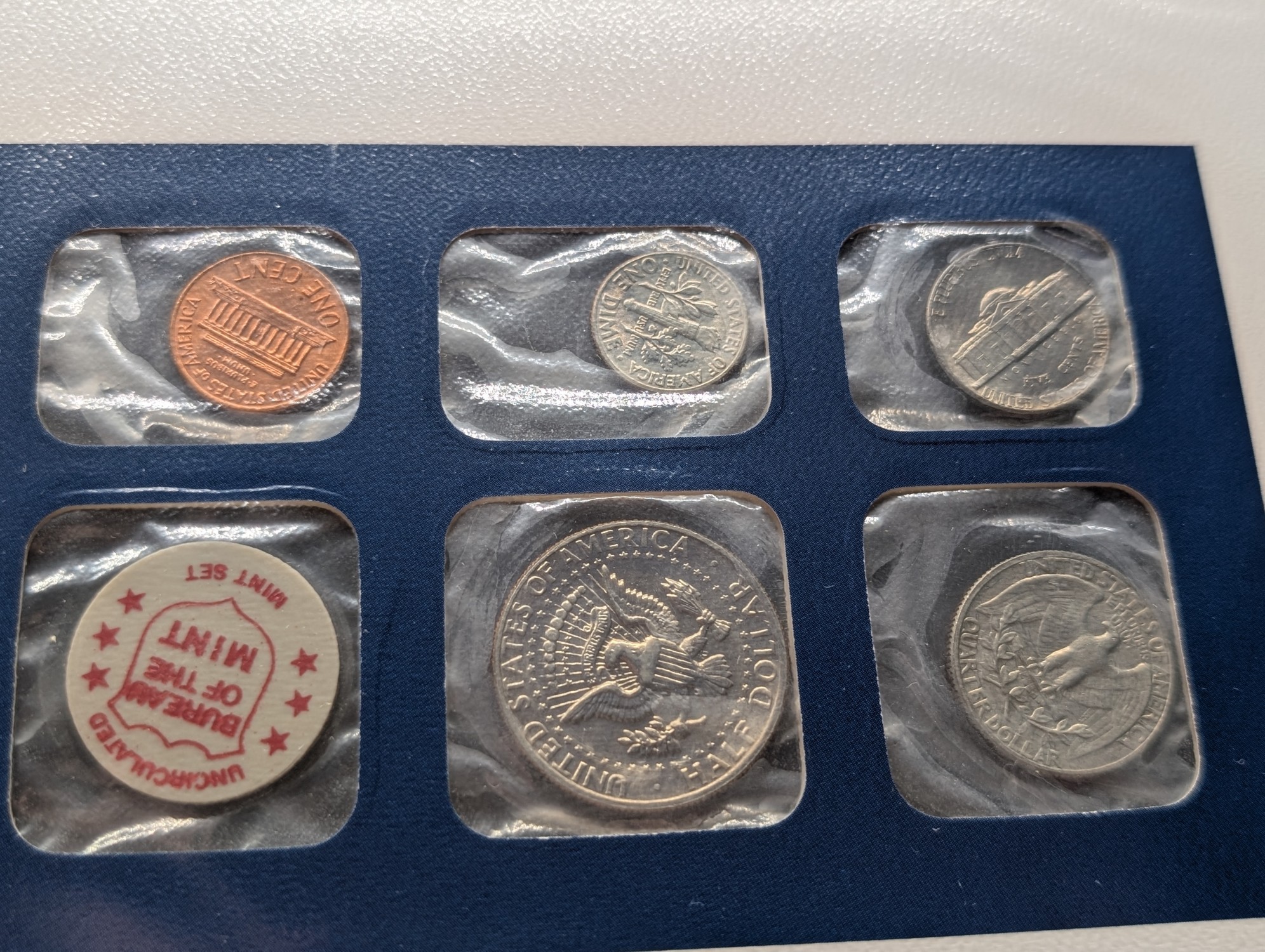 1971 P&D U.S. Uncirculated Mint Sets With Stamps - Includes "S" Mint Mark Cent