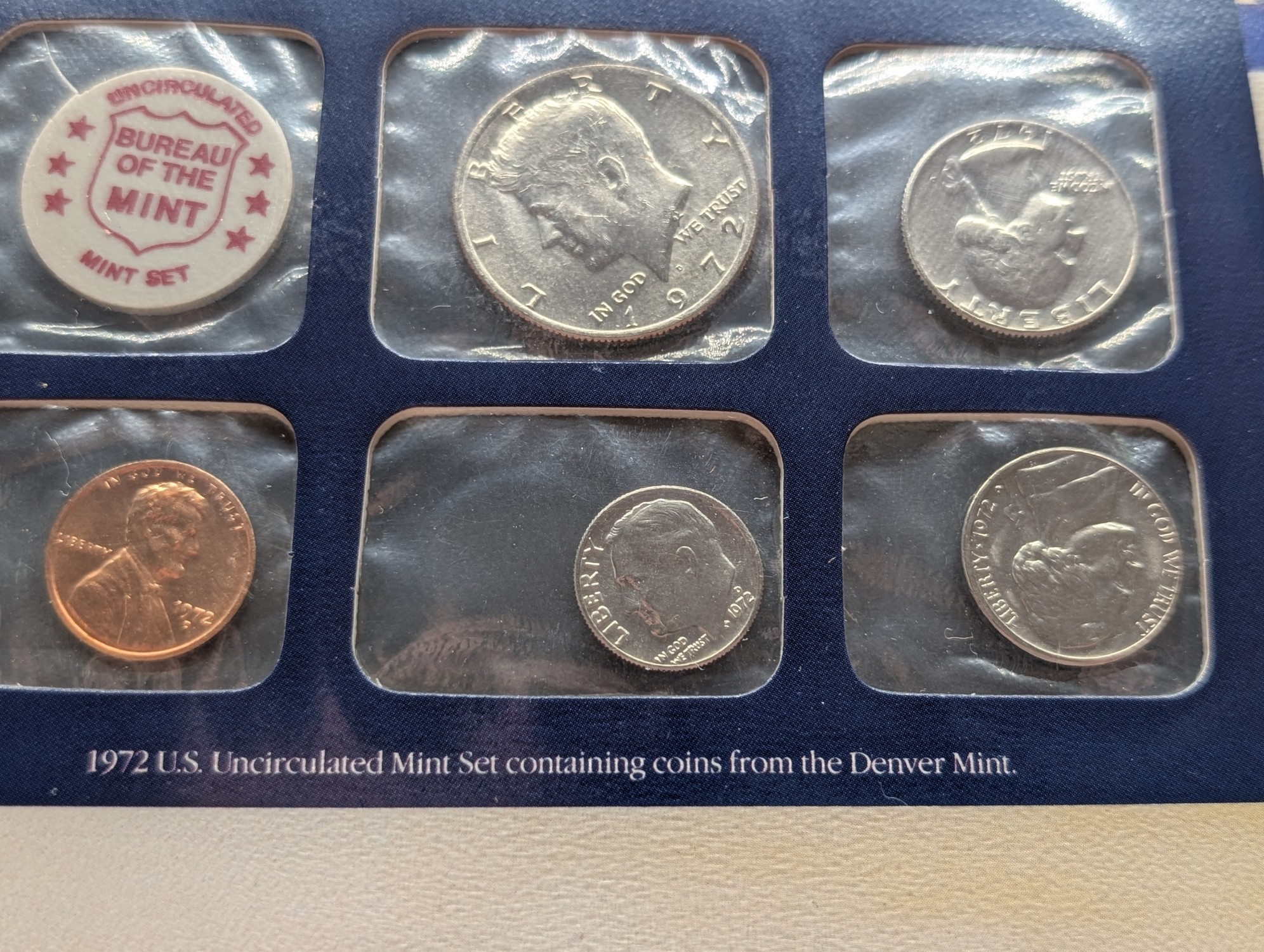 1972 P&D U.S. Uncirculated Mint Sets With Stamps - Includes "S" Mint Mark Cent
