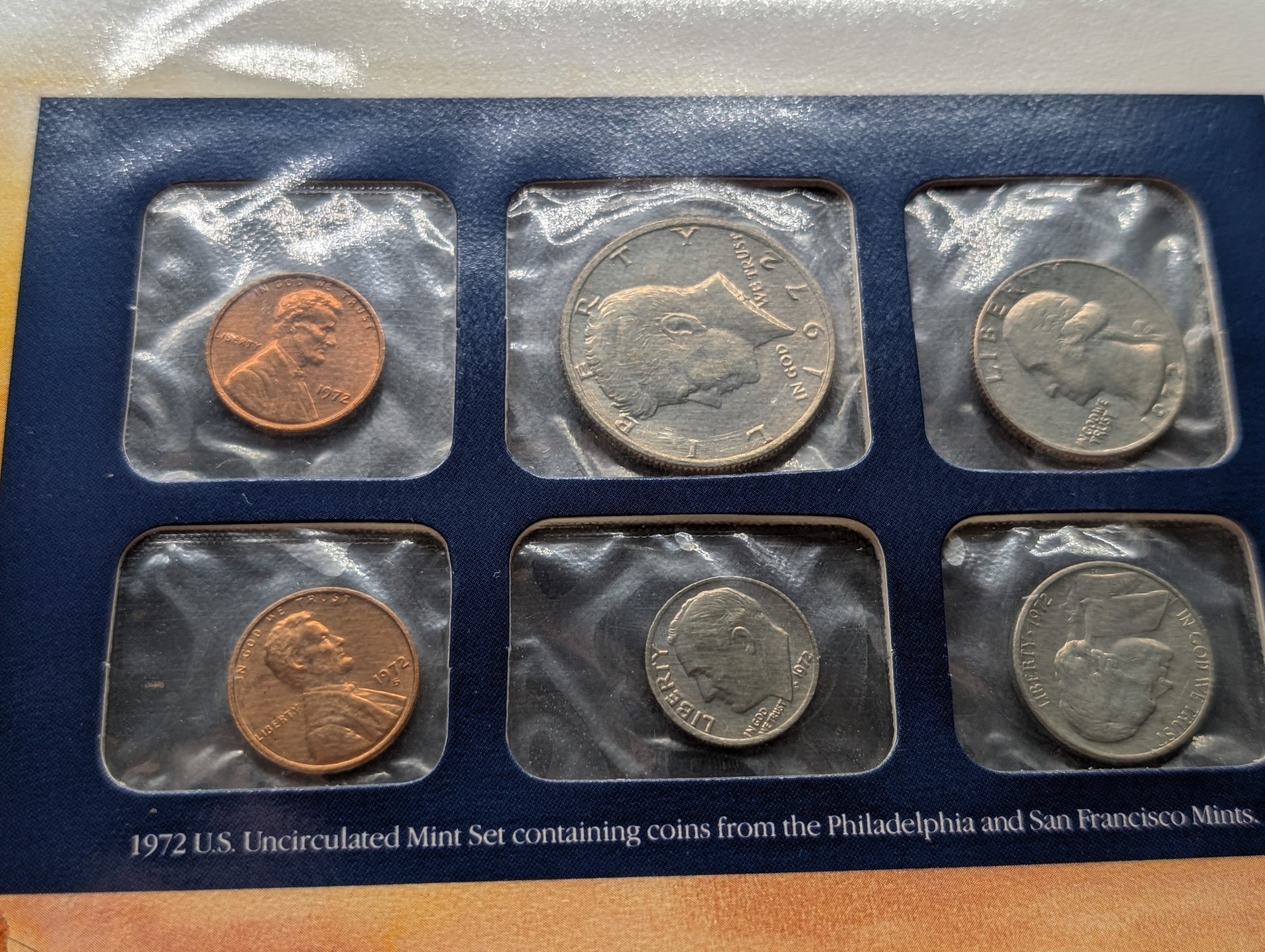 1972 P&D U.S. Uncirculated Mint Sets With Stamps - Includes "S" Mint Mark Cent