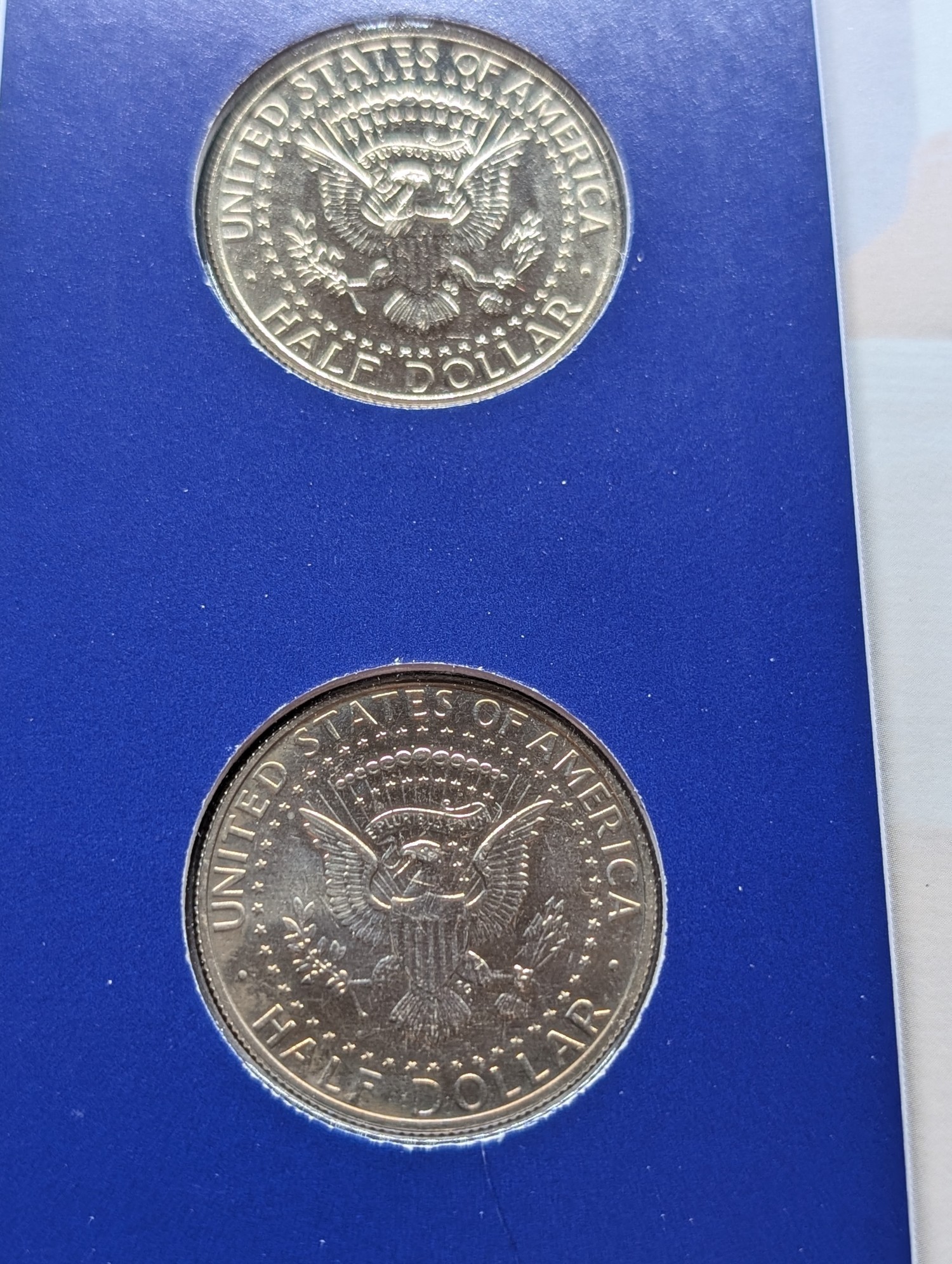 1990 P & D Kennedy Half Dollars With Stamp
