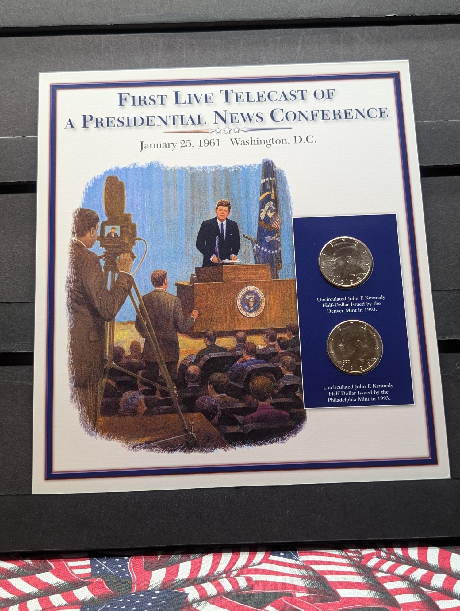 1993 P & D Kennedy Half Dollars With Stamp