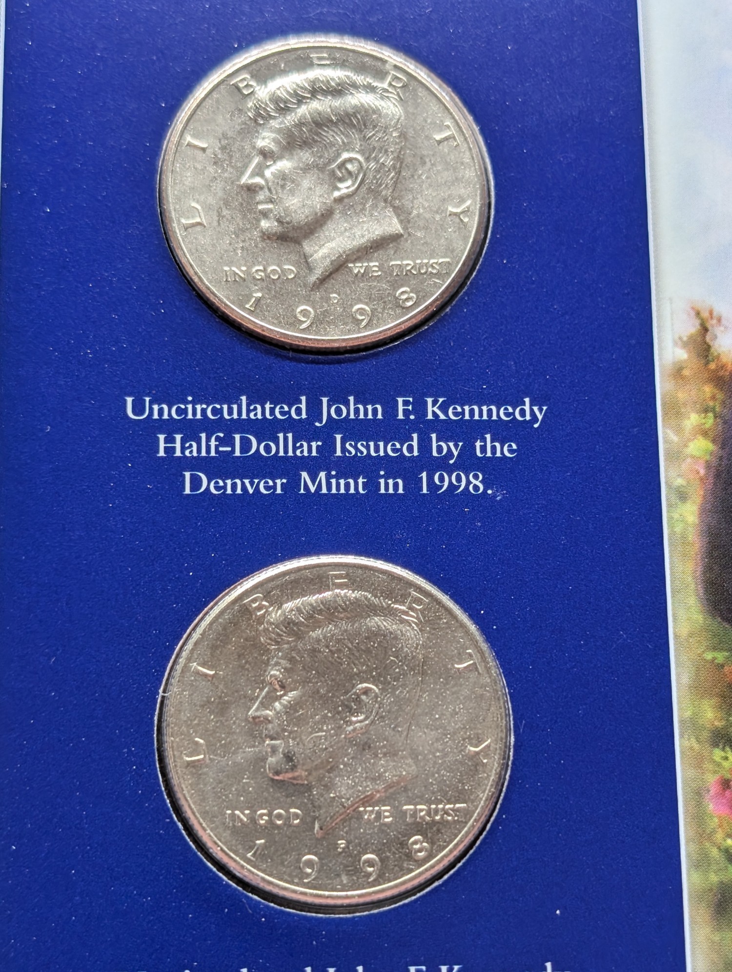 1998 P & D Kennedy Half Dollars With Stamp