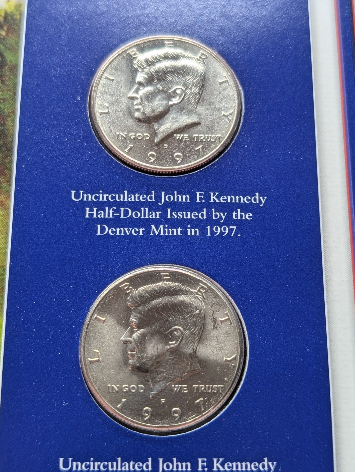 1997 P & D Kennedy Half Dollars With Stamp