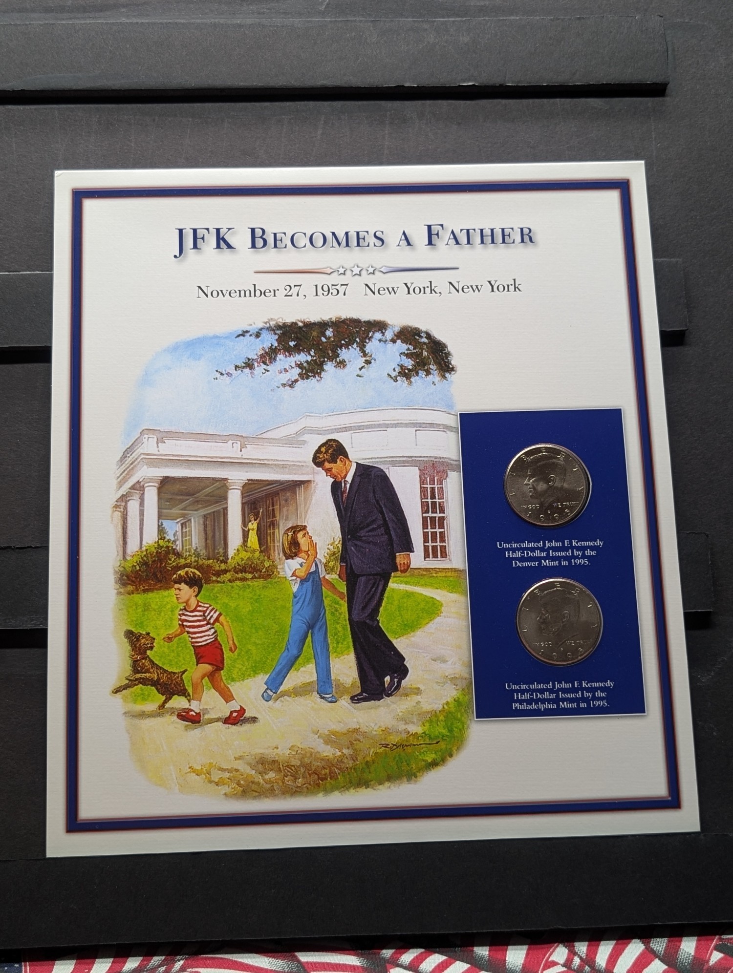 1995 P & D Kennedy Half Dollars With Stamp