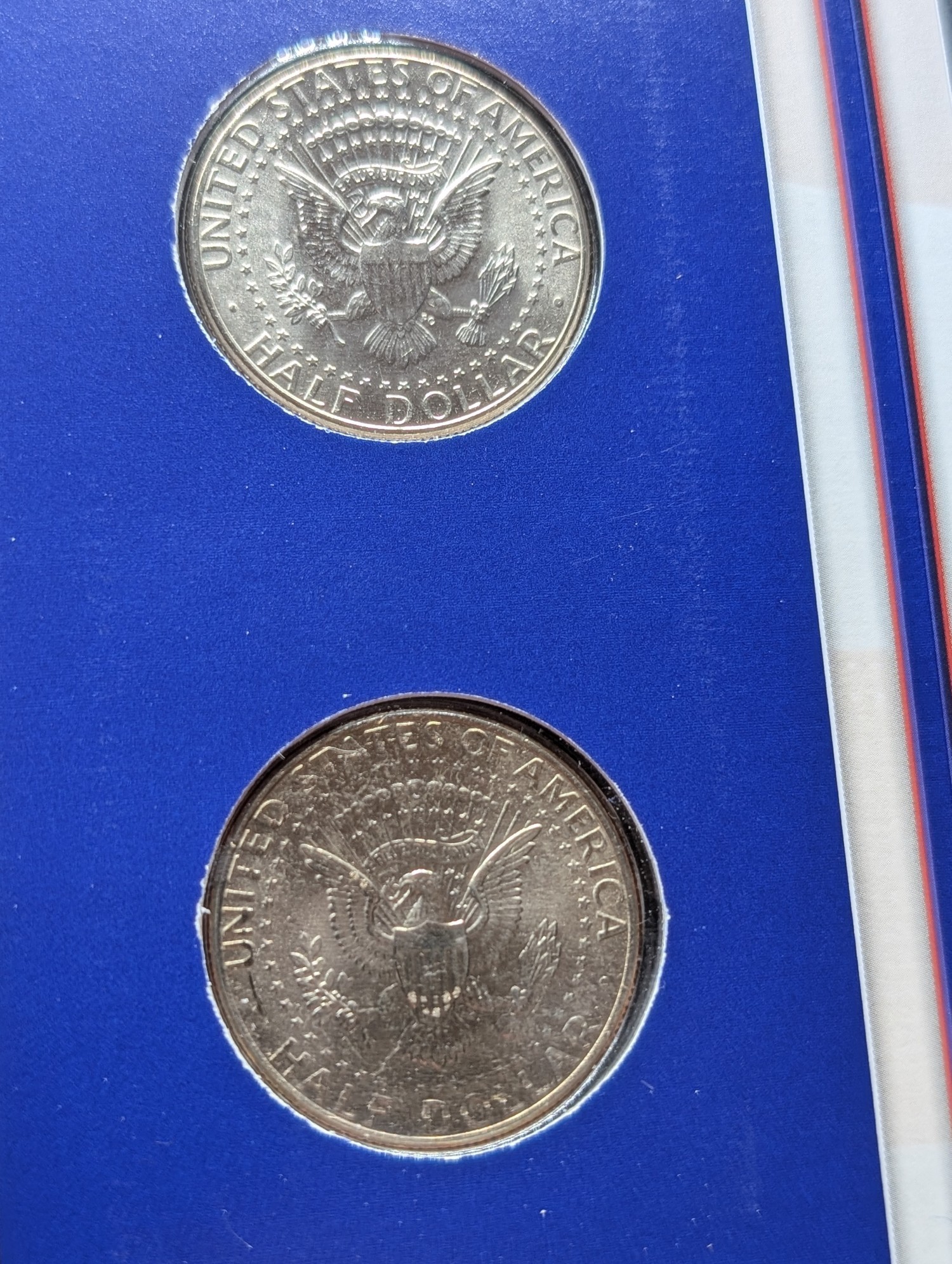 1995 P & D Kennedy Half Dollars With Stamp