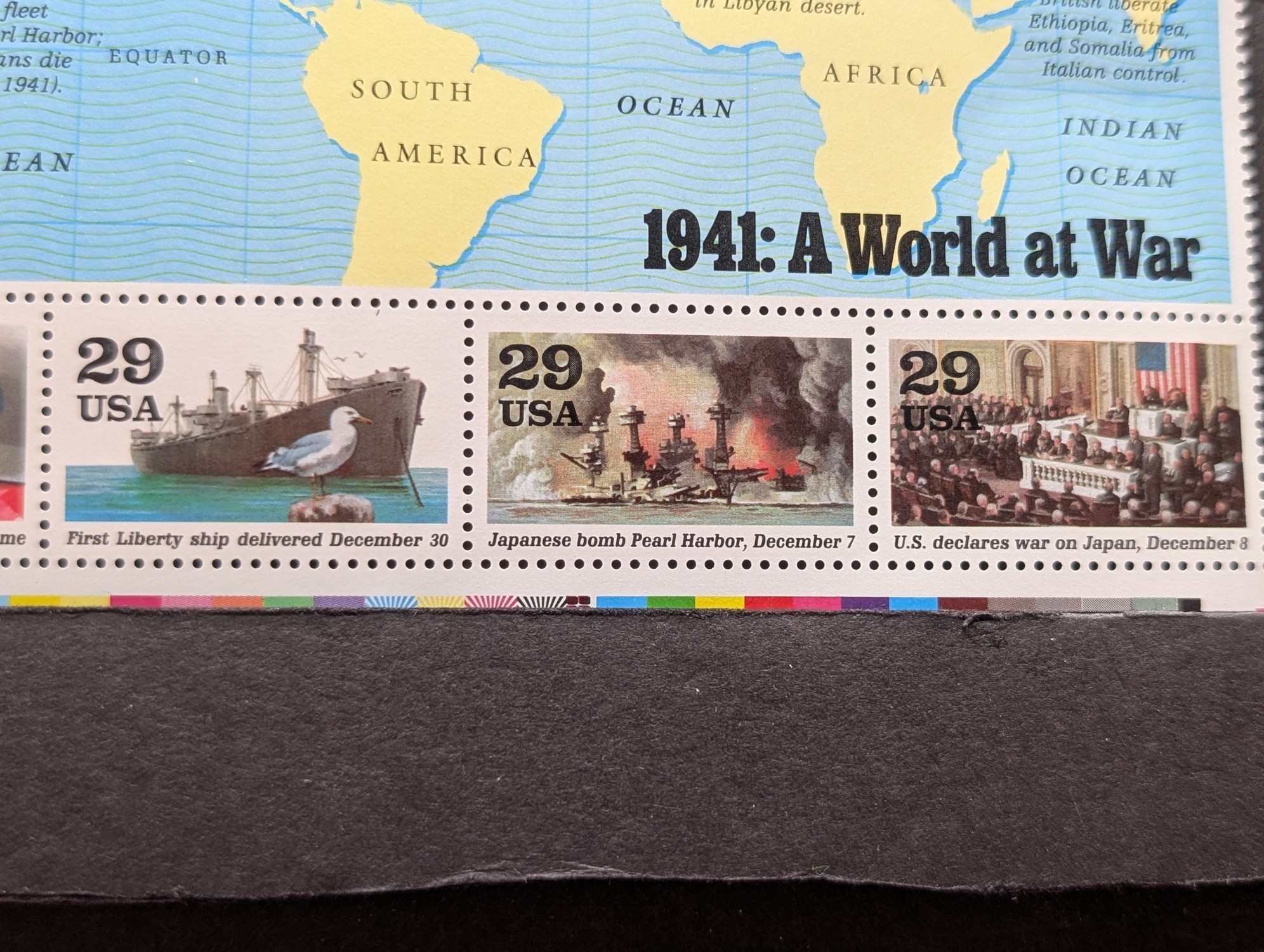 1991 A World At War (1941) Stamp Sheet, Scott # 2559, Mint, Original Gum, Never Hinged