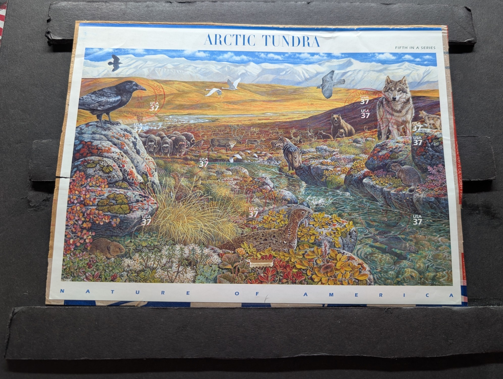 2003 Arctic Tundra Full Cancelled Stamp Sheet, Scott # 3802