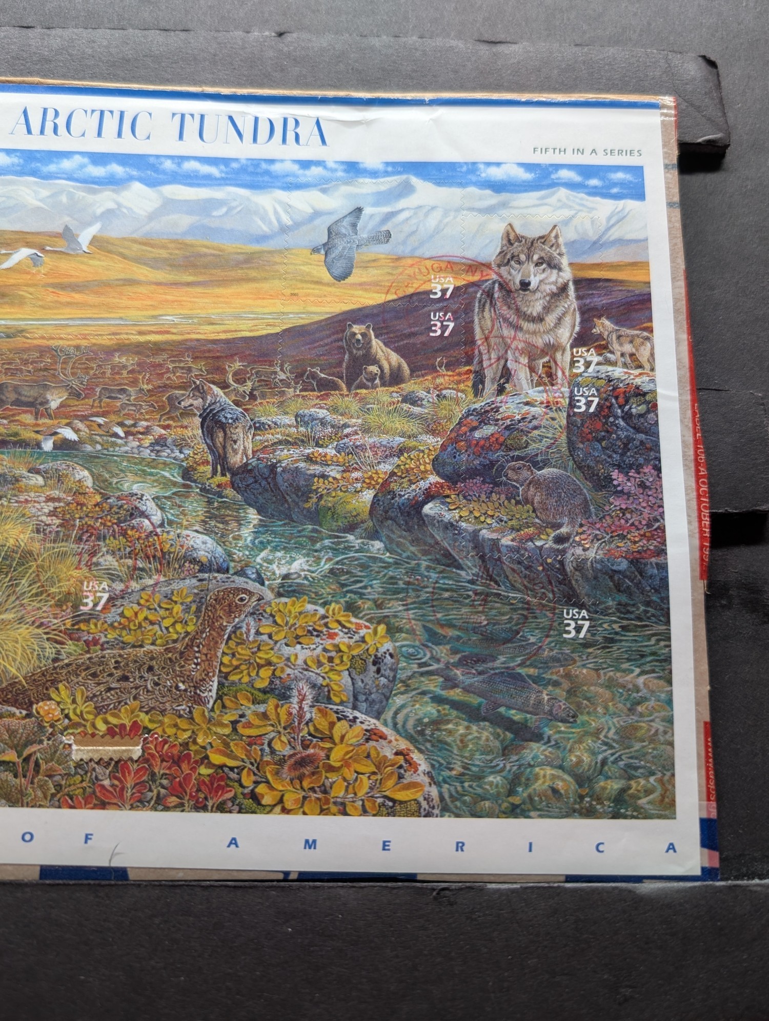2003 Arctic Tundra Full Cancelled Stamp Sheet, Scott # 3802