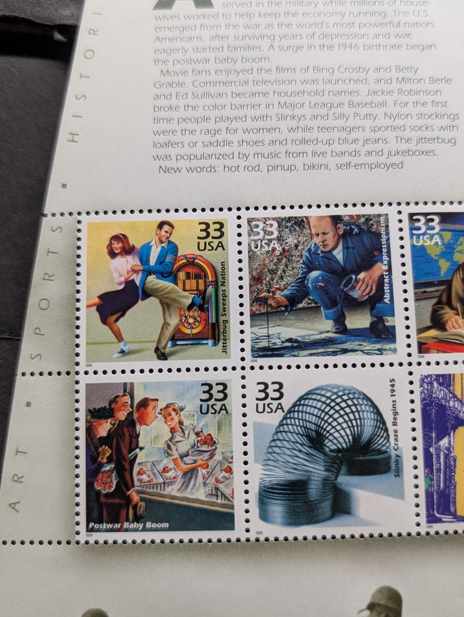 1998 World War II Transforms America Stamp Sheet, Scott # 3186, Mint, Original Gum, Never Hinged
