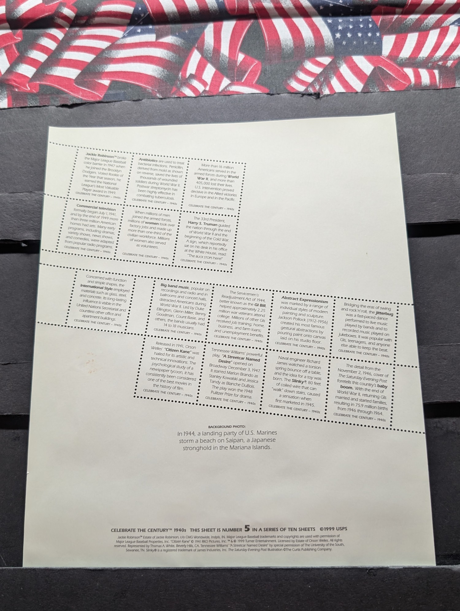 1998 World War II Transforms America Stamp Sheet, Scott # 3186, Mint, Original Gum, Never Hinged