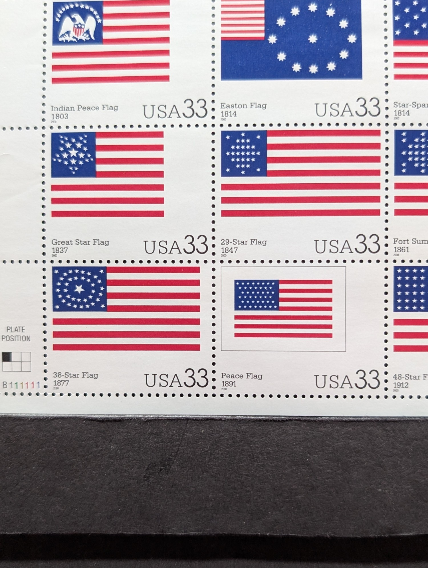 2000 The Stars & Stripes Stamp Sheet, Scott # 3403, Mint, Original Gum, Never Hinged