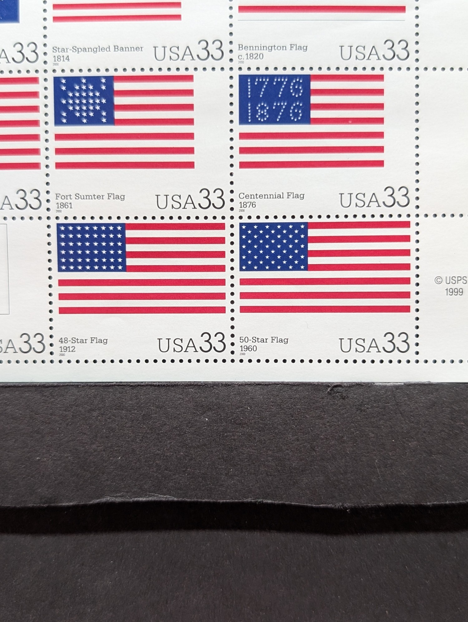 2000 The Stars & Stripes Stamp Sheet, Scott # 3403, Mint, Original Gum, Never Hinged